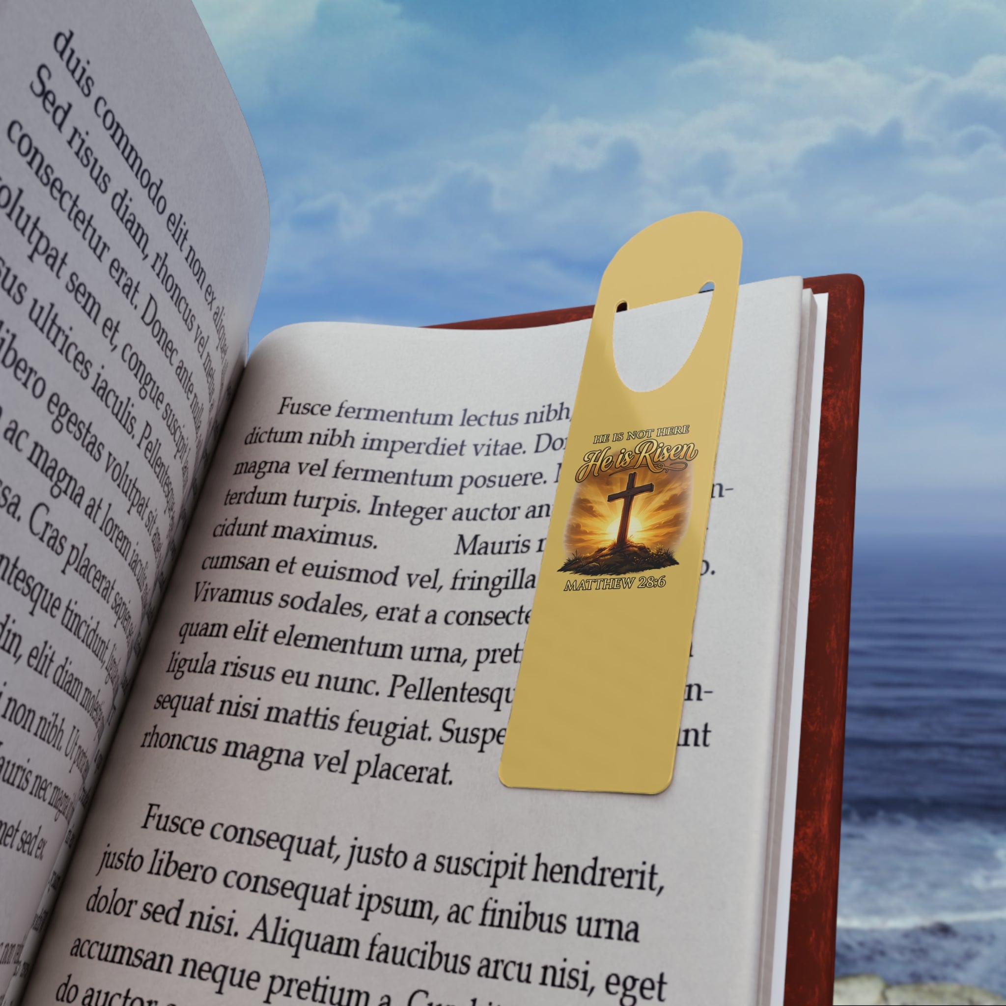 He Is Risen Bookmark – Matthew 28:6 Christian Easter Bookmark Religious Cross Bible Verse Gift for Readers