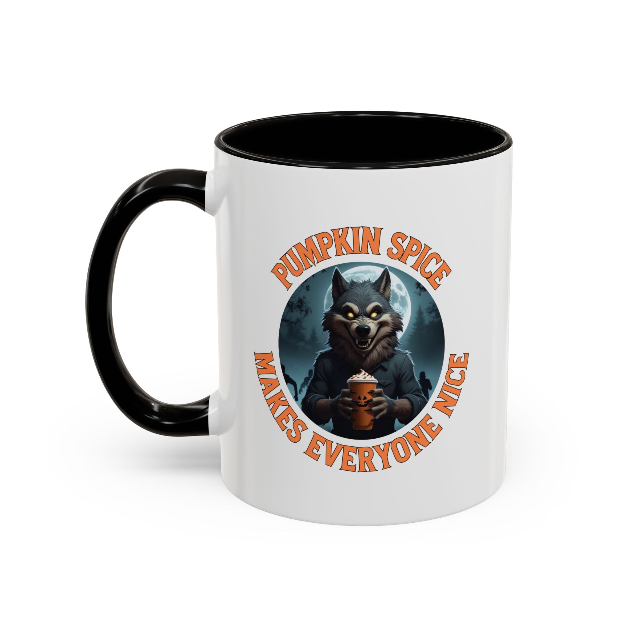 Pumpkin Spice Makes Everyone Nice Werewolf Coffee Mug