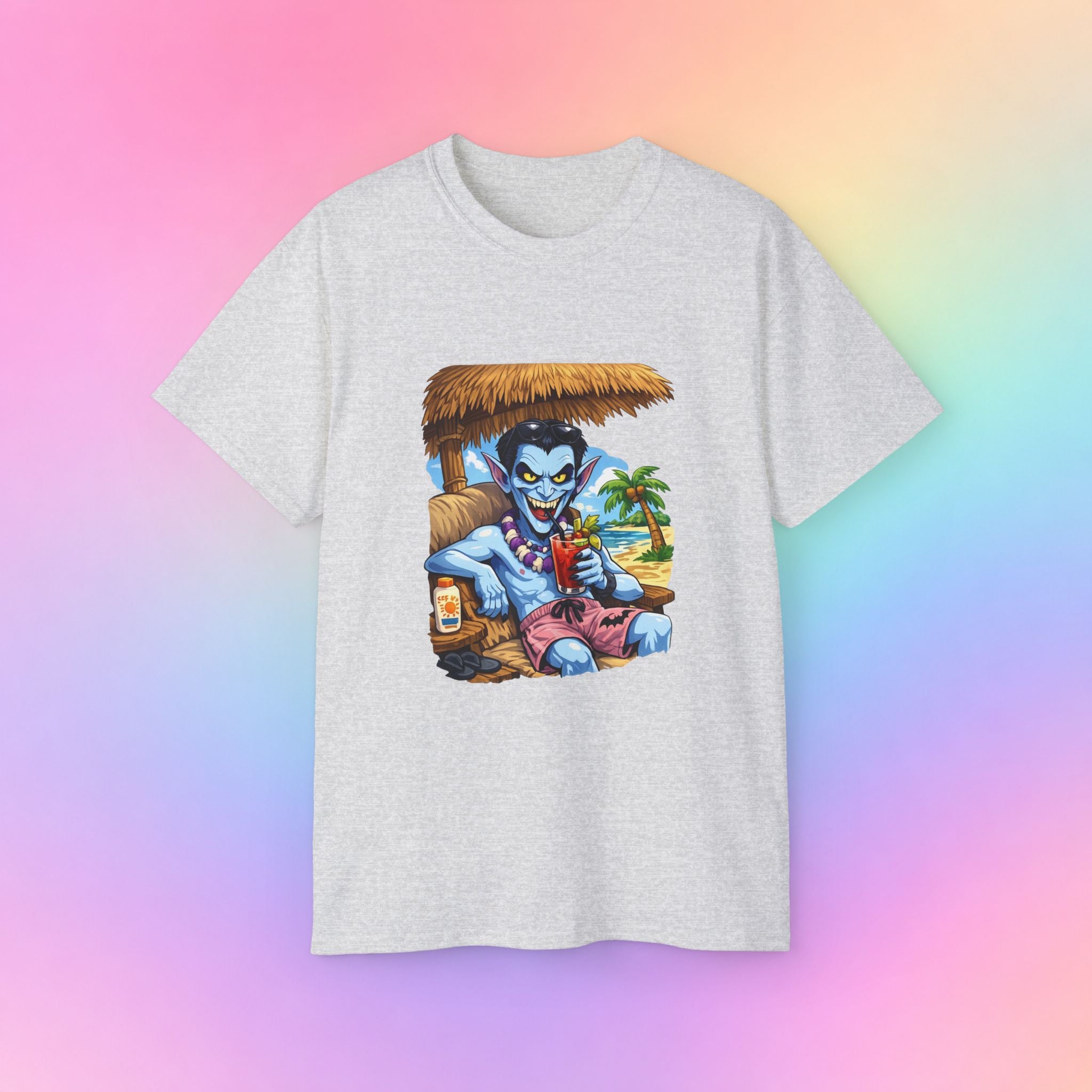 Summerween Vampire Beach Vacation T-Shirt | Spooky Summer Halloween Tee
