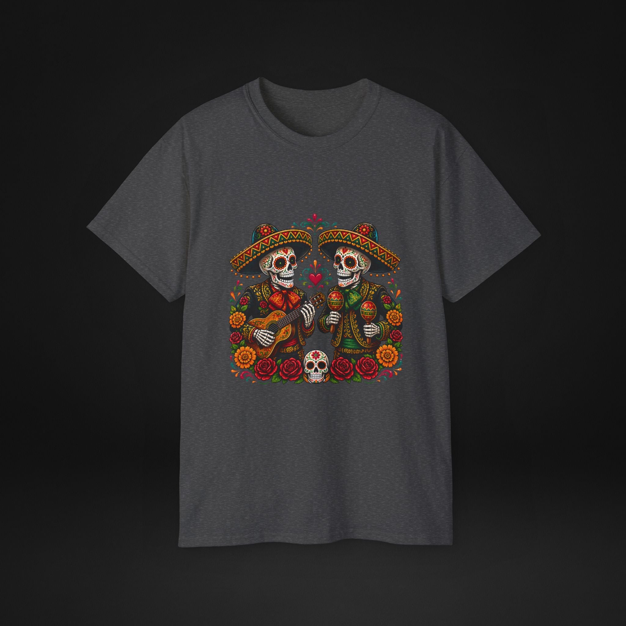 Cinco De Mayo Sugar Skull Mariachi T-Shirt | Dia de los Muertos Inspired Fiesta Tee