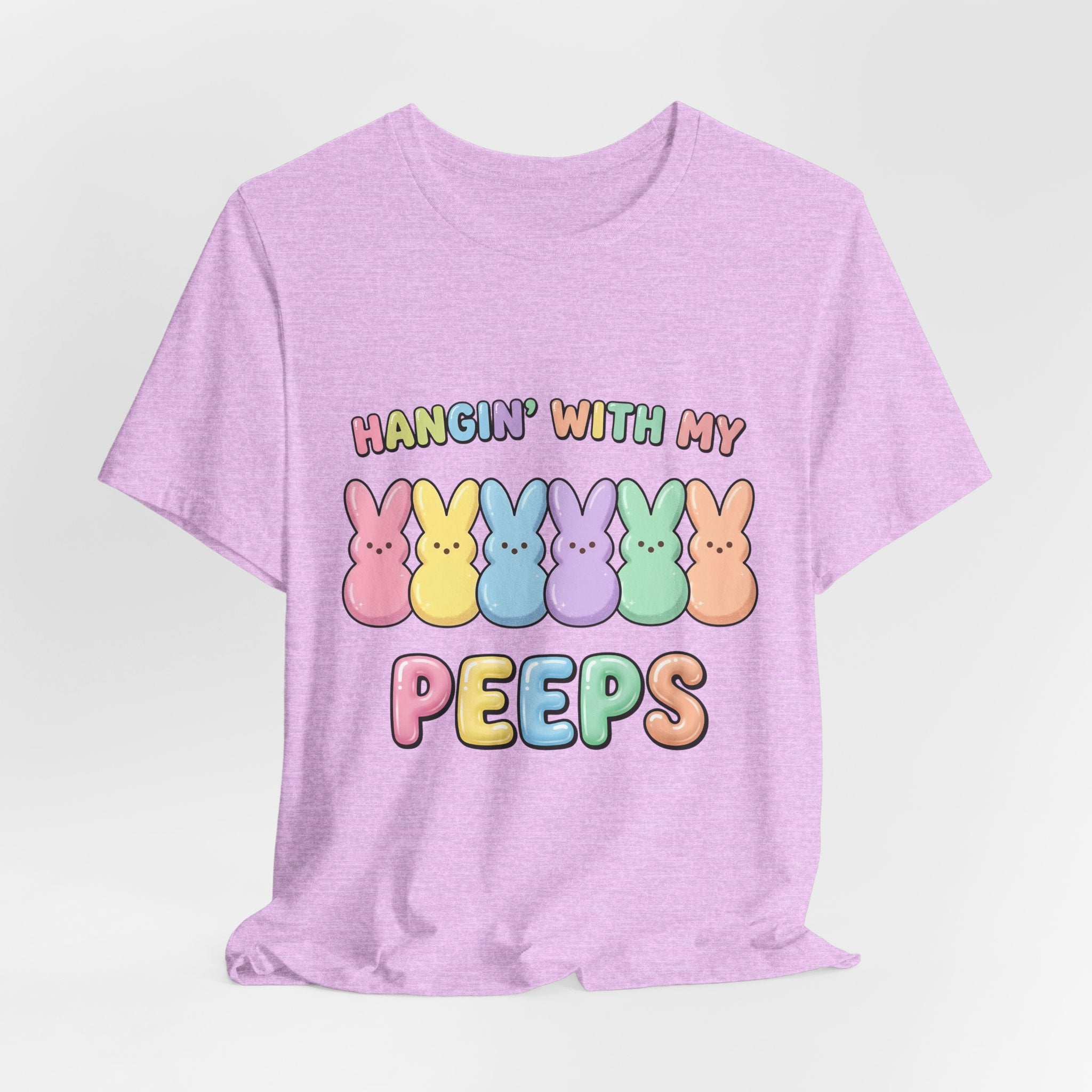 Hangin’ With My Peeps Easter T-Shirt | Cute Pastel Bunny Shirt