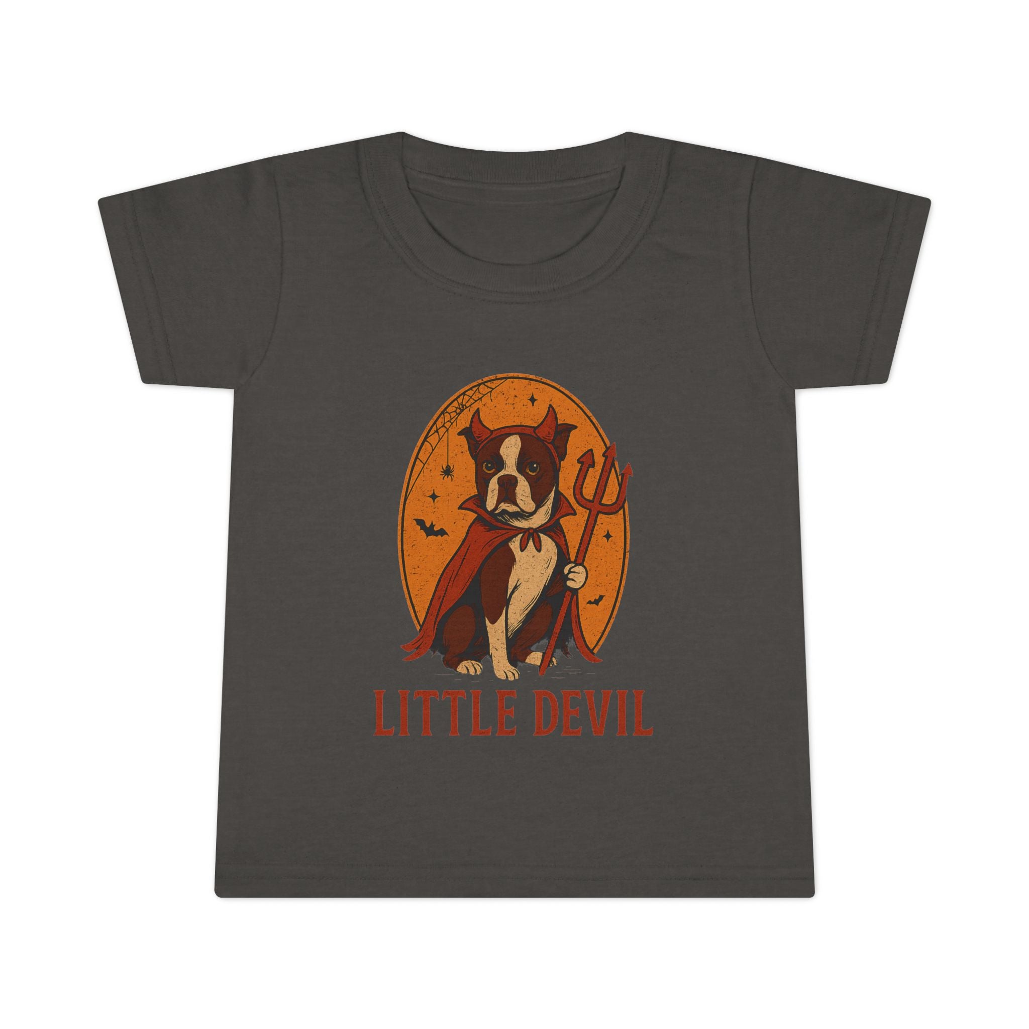 Little Devil Boston Terrier Toddler Halloween Shirt