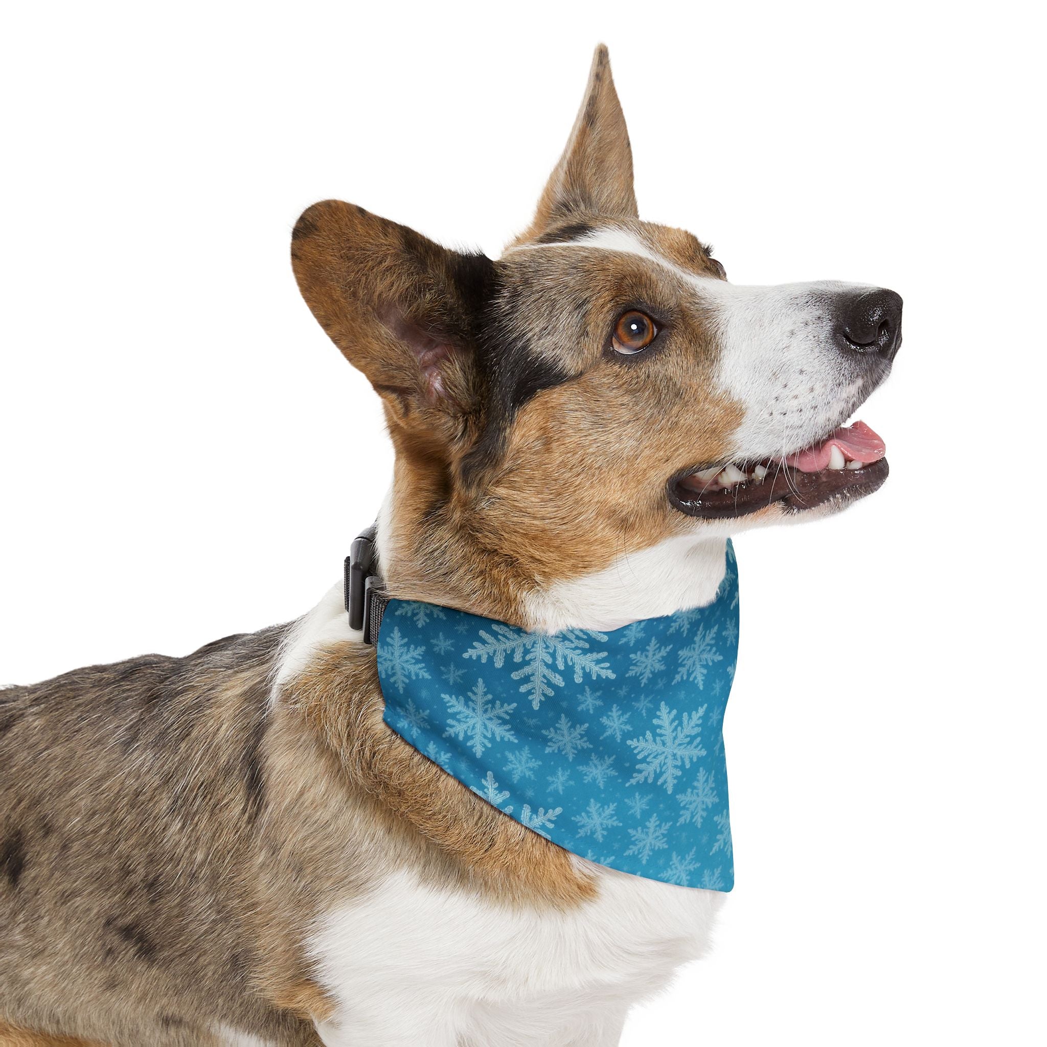 ❄️ Winter Snowflake Pet Bandana – Blue Frost Edition (Multiple Sizes)