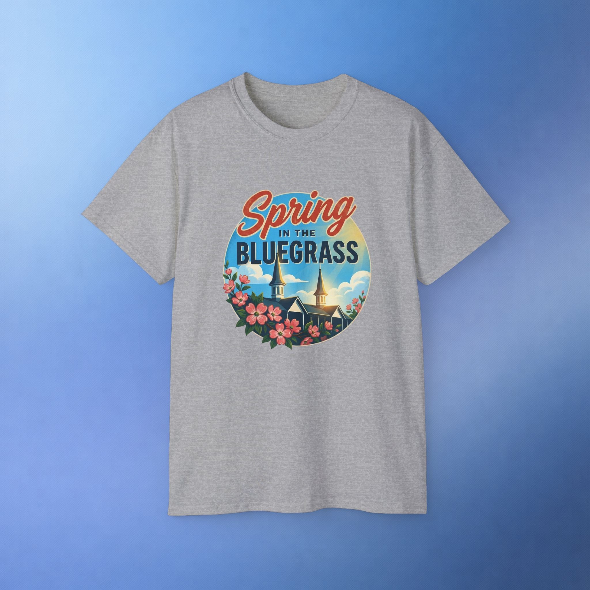 Spring in the Bluegrass T-Shirt – Kentucky Spring Floral Twin Spires Graphic Tee | Bluegrass Spirit Apparel