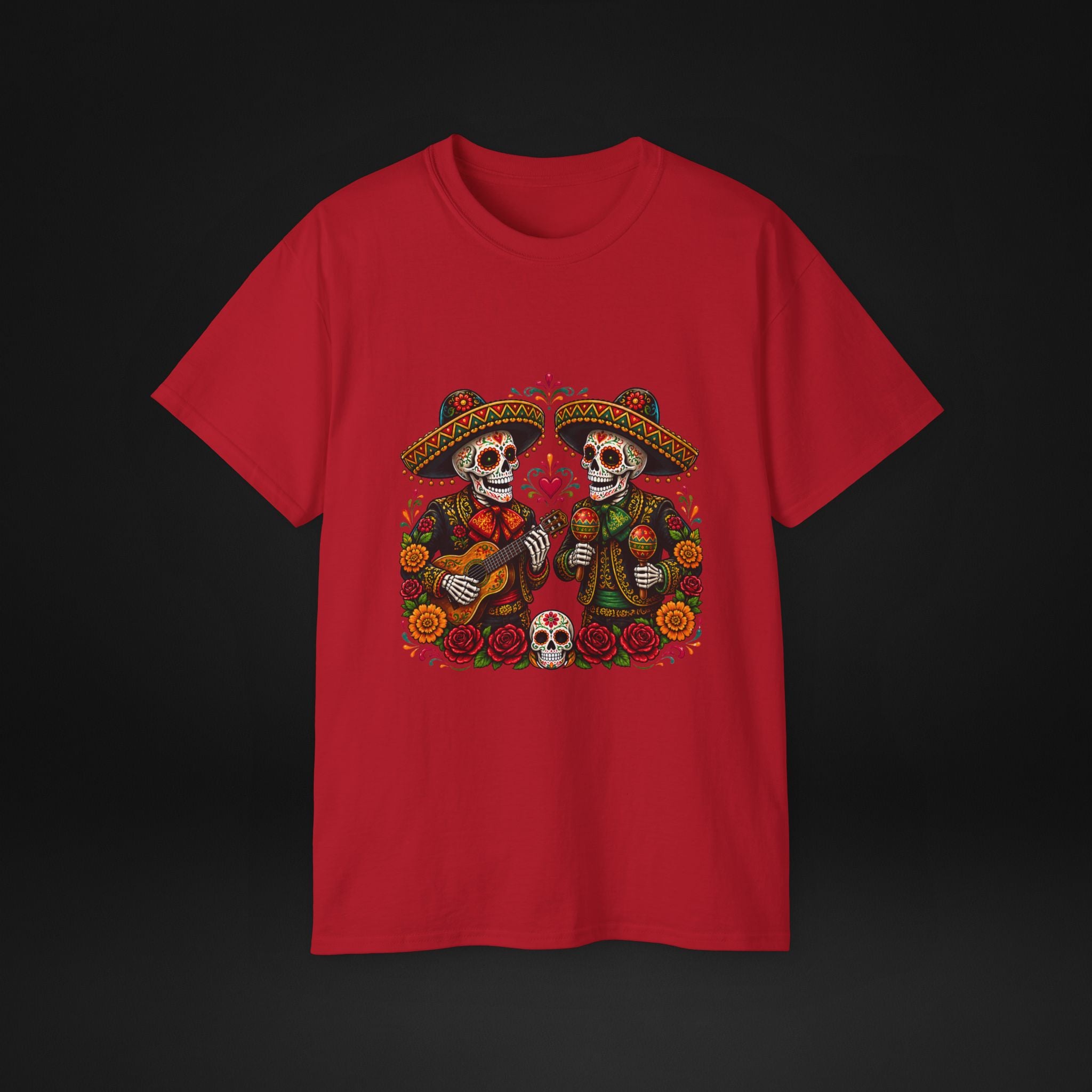 Cinco De Mayo Sugar Skull Mariachi T-Shirt | Dia de los Muertos Inspired Fiesta Tee