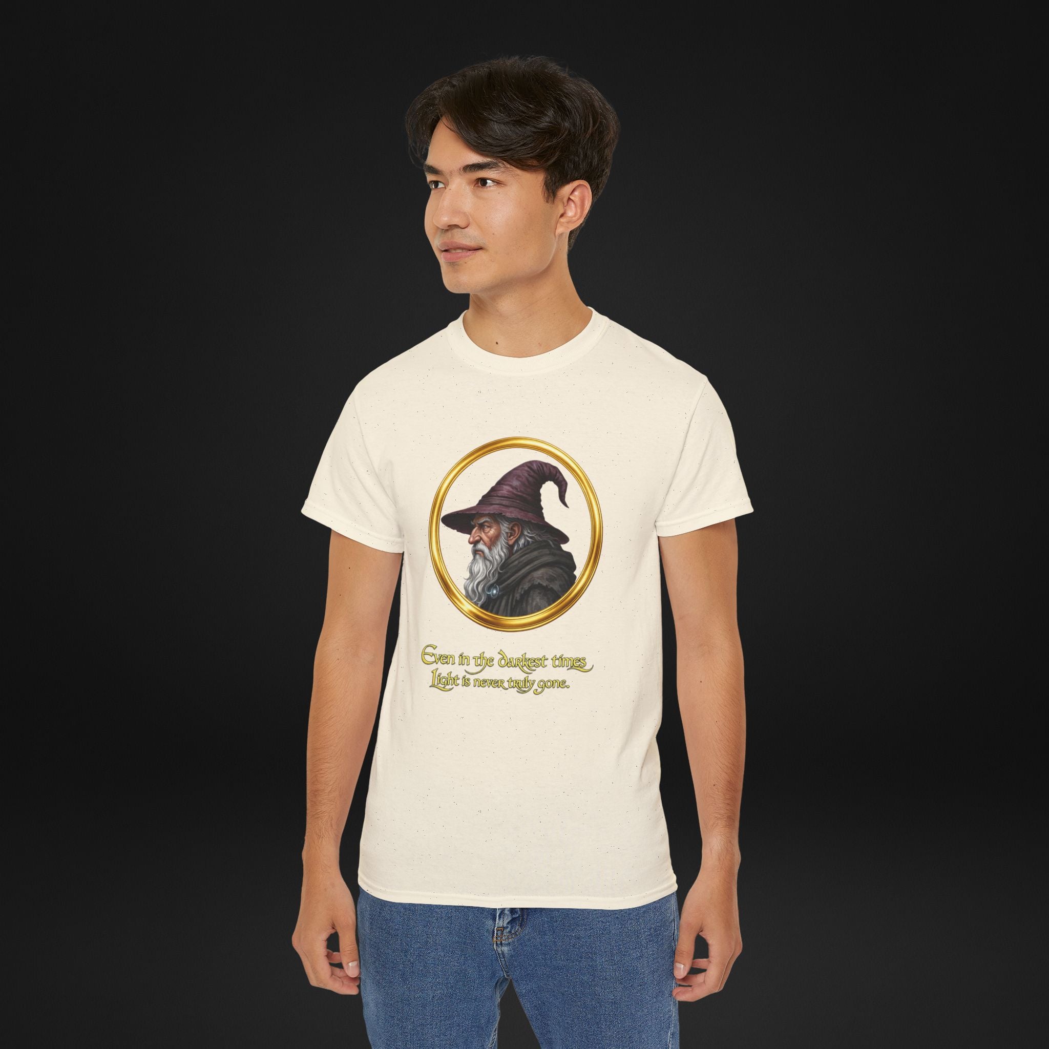 Vintage Wizard Graphic T-Shirt | Fantasy Side Profile Tee