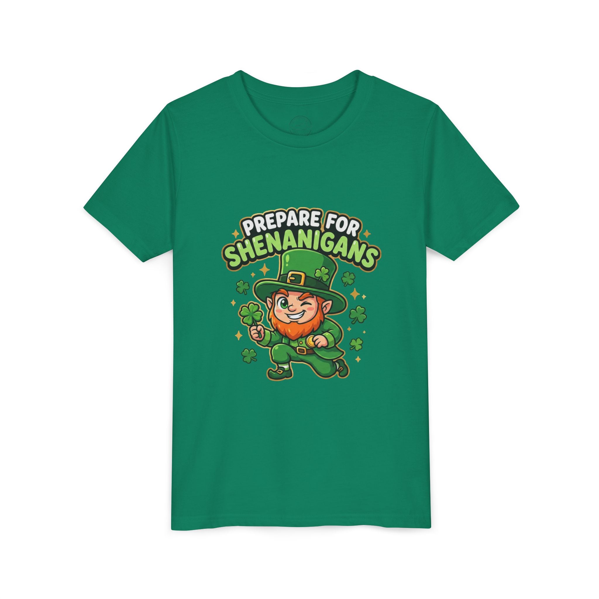 Prepare For Shenanigans Youth T-Shirt – Funny St. Patrick’s Day Leprechaun Shirt for Kids