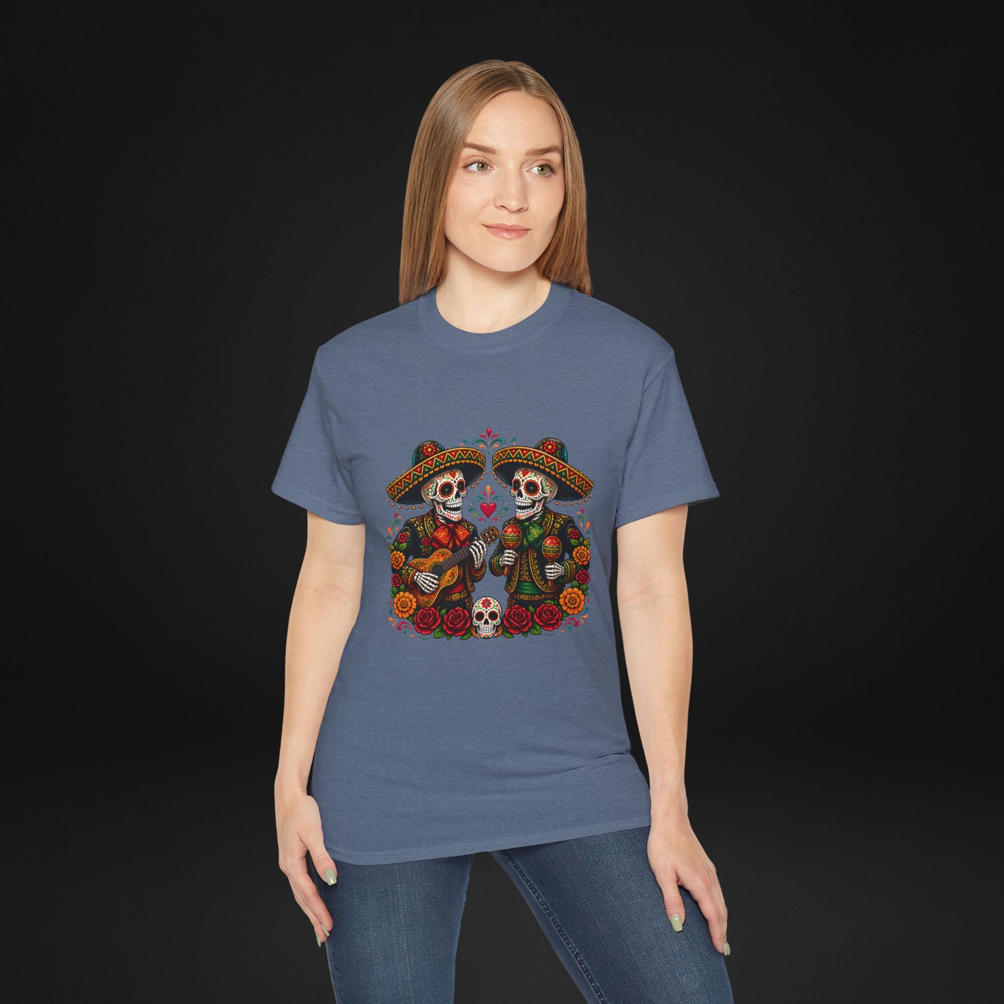 Cinco De Mayo Sugar Skull Mariachi T-Shirt | Dia de los Muertos Inspired Fiesta Tee