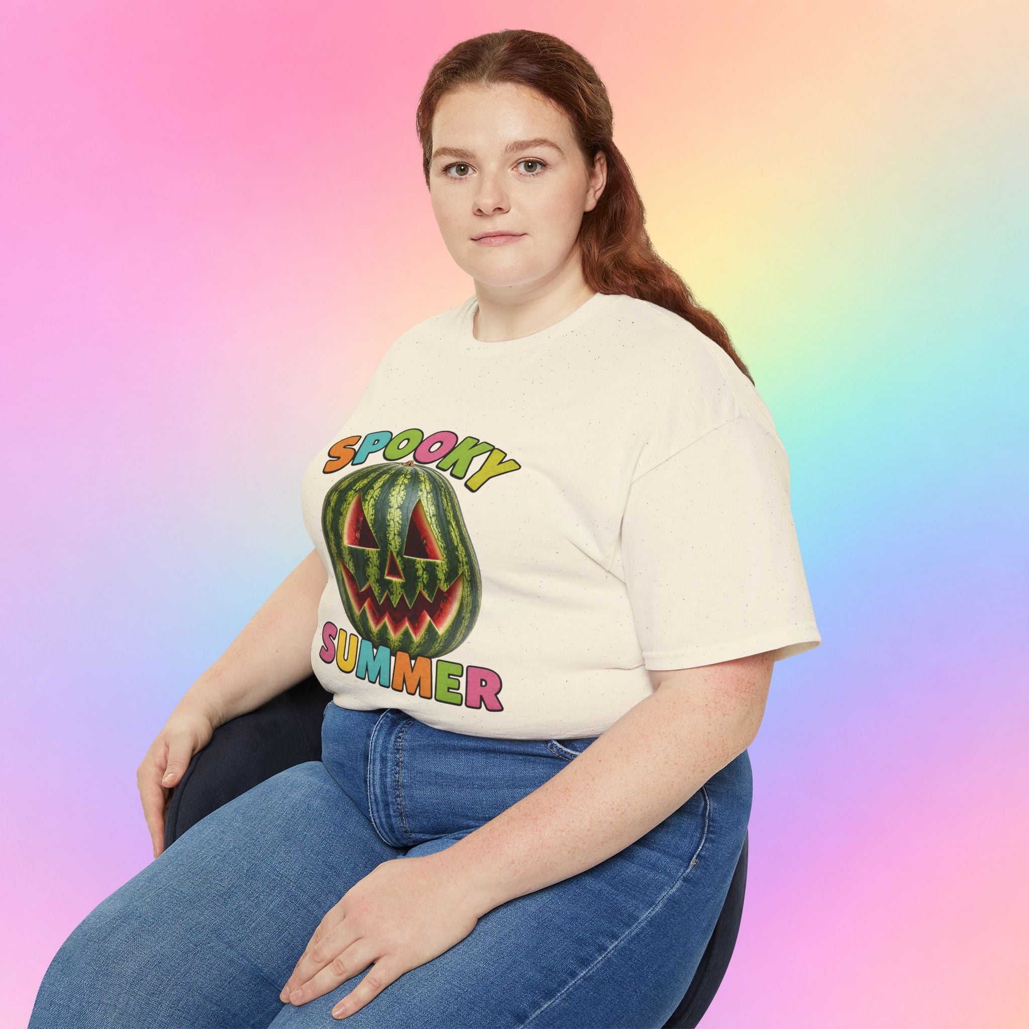 Spooky Summer Watermelon Jack-O’-Lantern T-Shirt | Summerween Halloween Shirt
