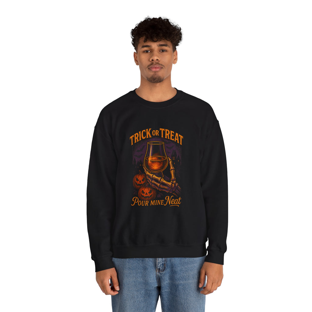 Trick or Treat Pour Mine Neat Halloween Bourbon Sweatshirt