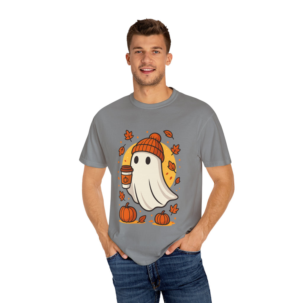 Cozy Ghost Pumpkin Spice Latte Fall T-Shirt