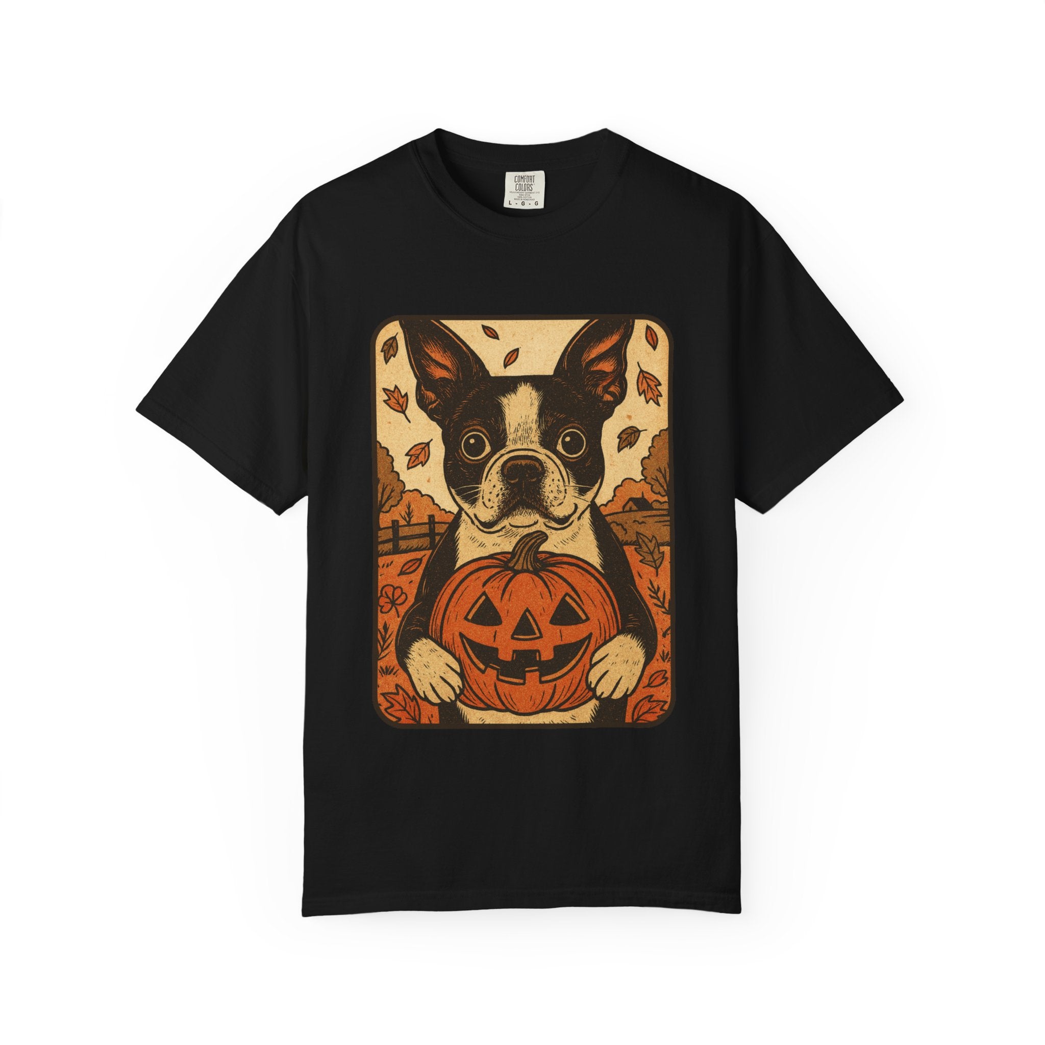 Boston Terrier Pumpkin Pals – Vintage Halloween Tee