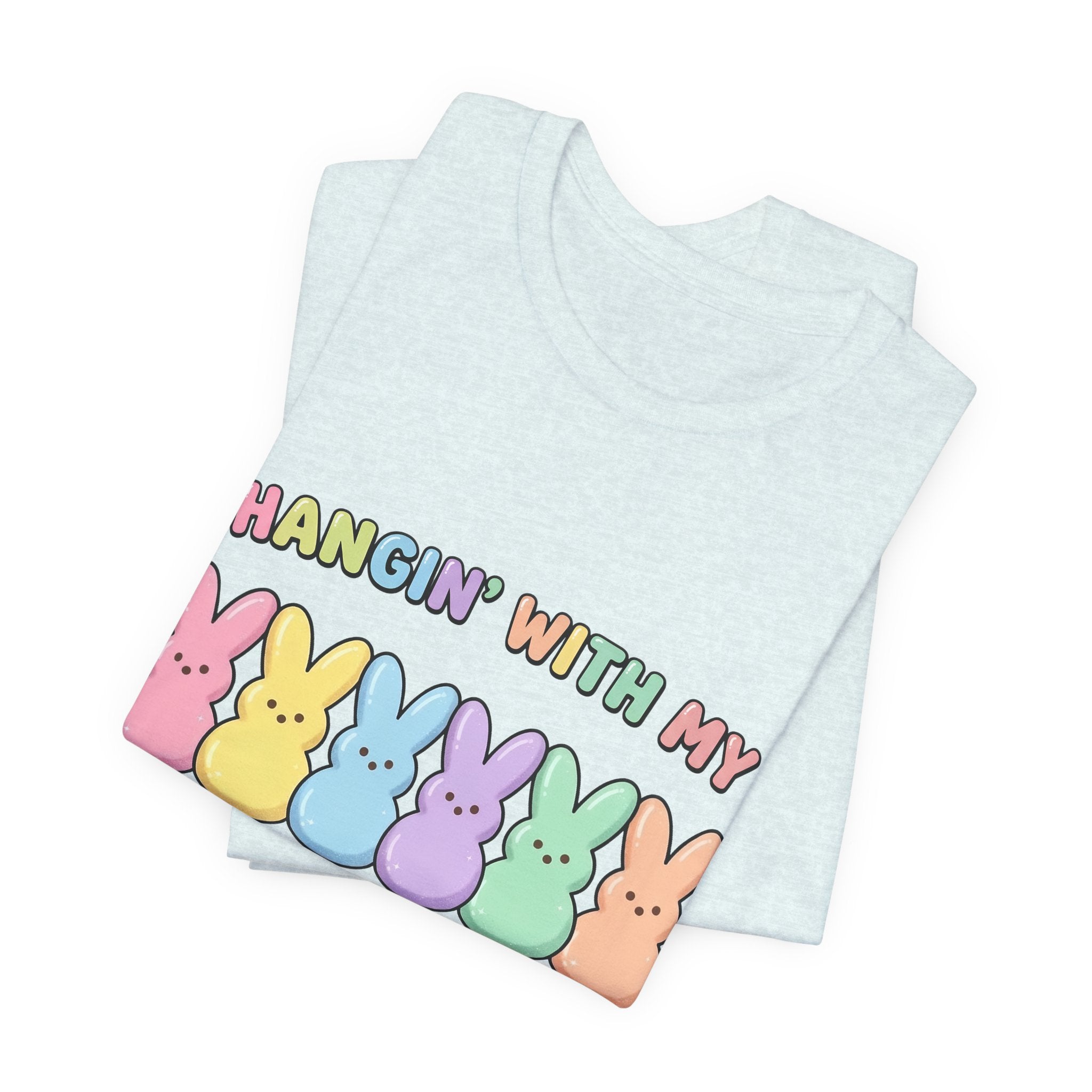 Hangin’ With My Peeps Easter T-Shirt | Cute Pastel Bunny Shirt