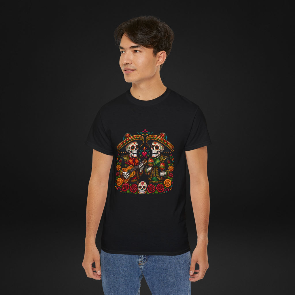 Cinco De Mayo Sugar Skull Mariachi T-Shirt | Dia de los Muertos Inspired Fiesta Tee