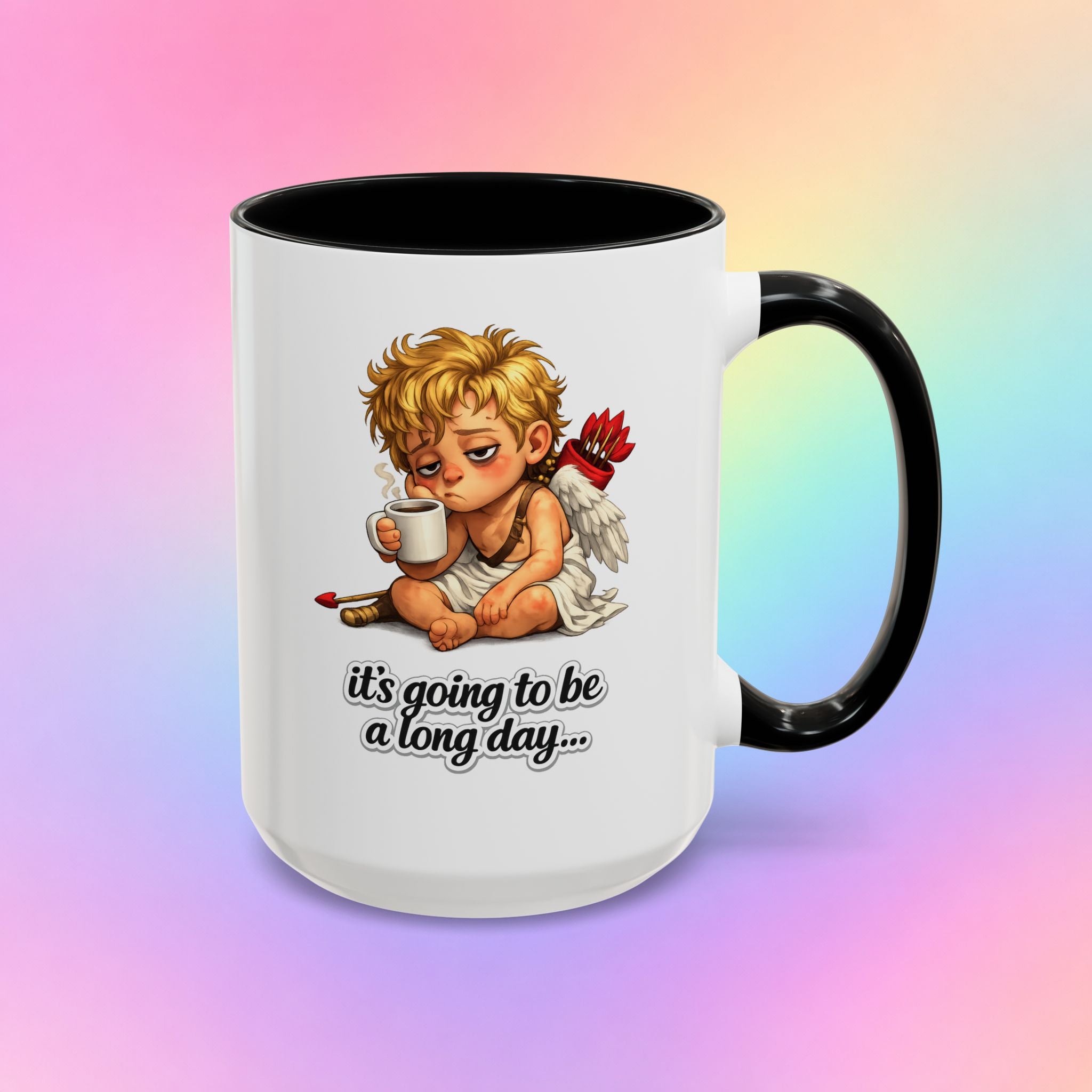 It’s Going to Be a Long Day Cupid Coffee Mug – Funny Valentine’s Day Coffee Lover Gift