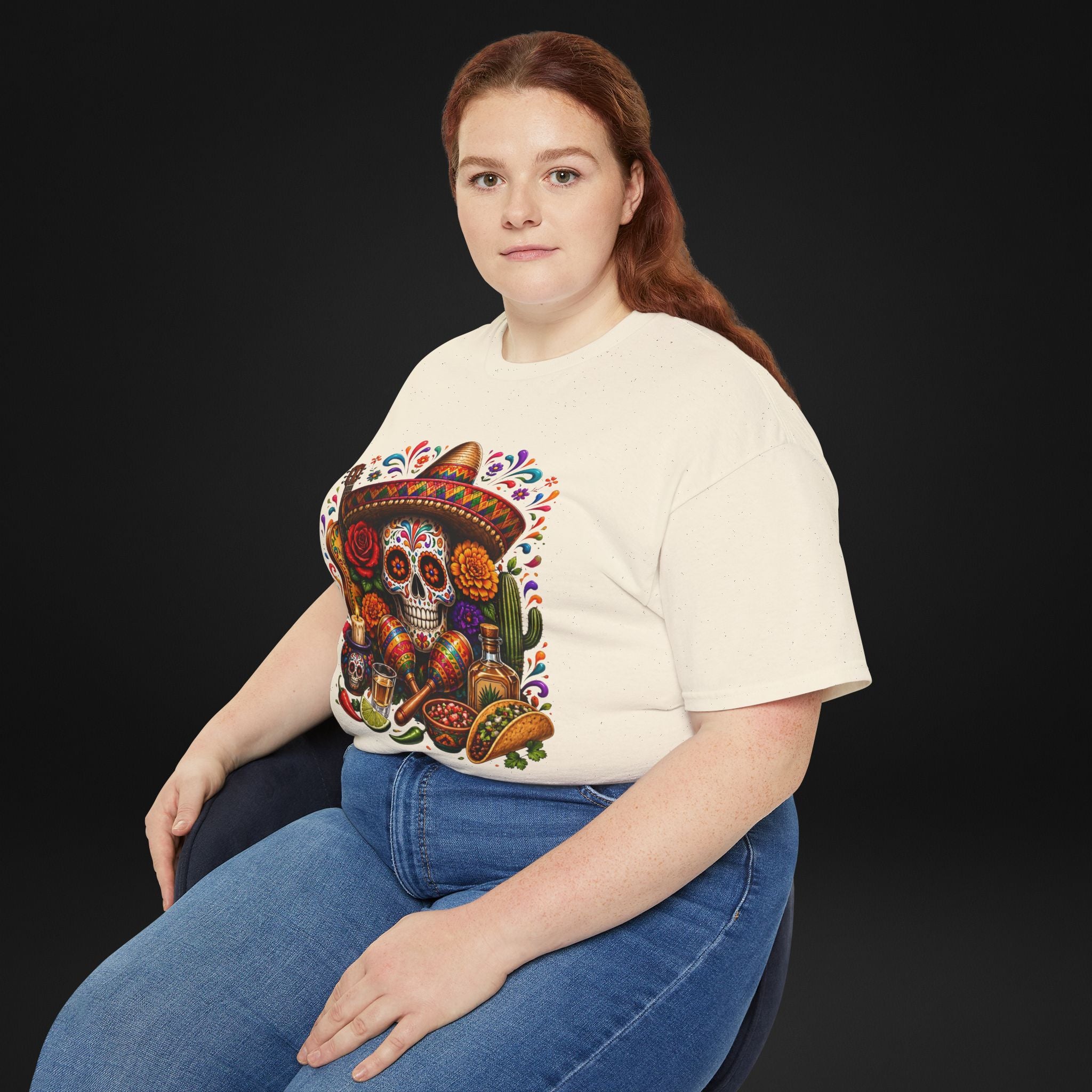 Cinco de Mayo Sugar Skull T-Shirt – Fiesta Sombrero Taco & Tequila Graphic Tee