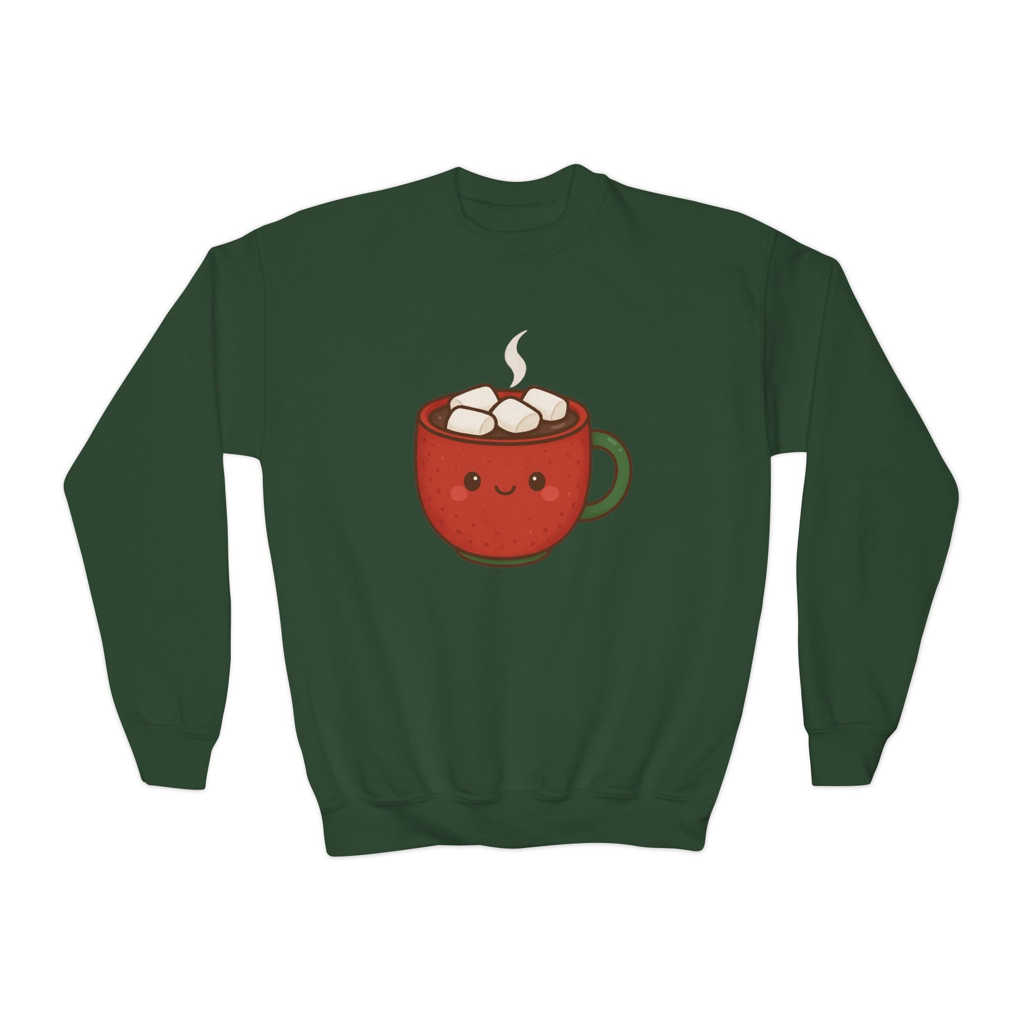 🎄 Cuddly Cocoa Youth Sweatshirt – Cozy Christmas Hot Chocolate Design