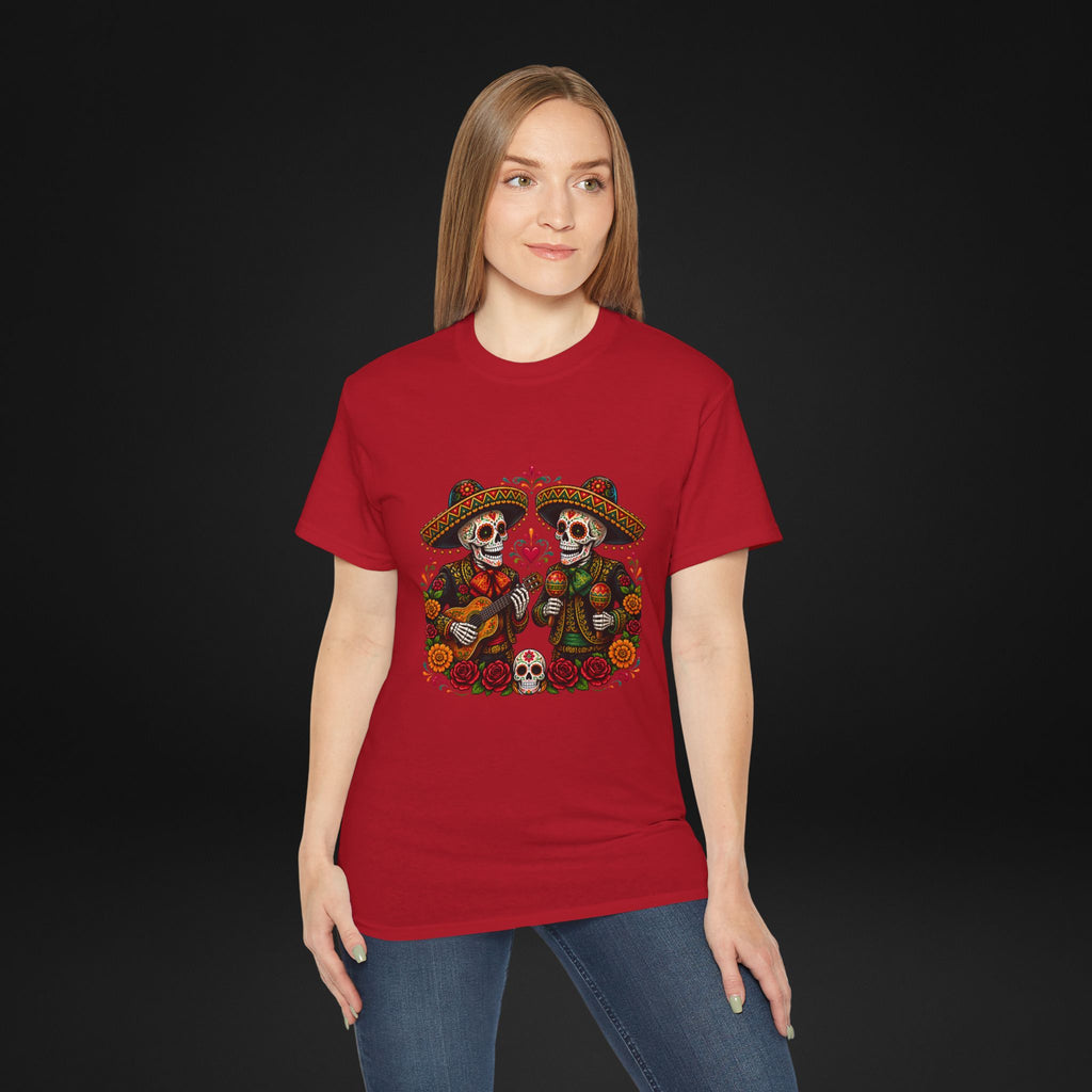 Cinco De Mayo Sugar Skull Mariachi T-Shirt | Dia de los Muertos Inspired Fiesta Tee