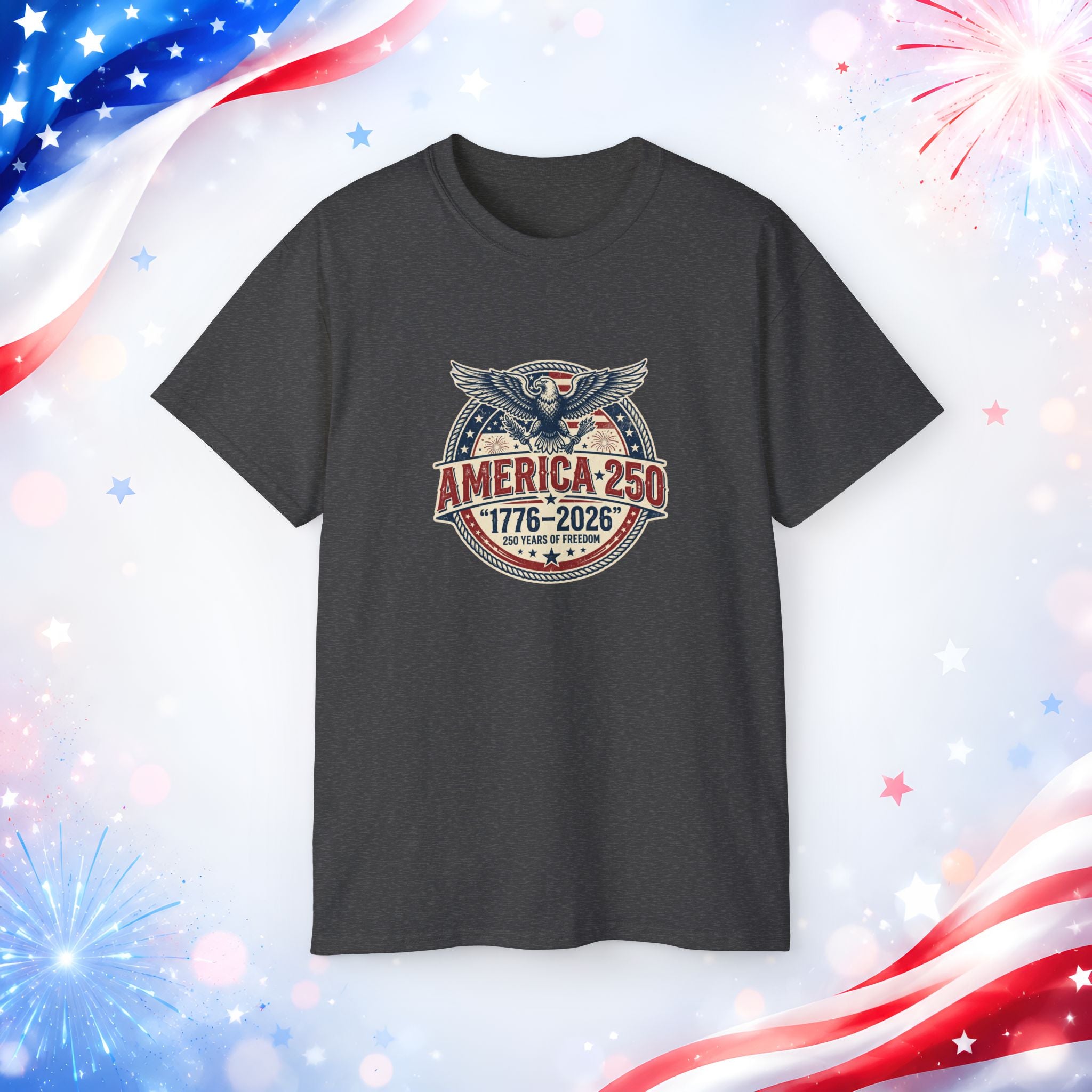 America 250 T-Shirt | 1776–2026 250 Years of Freedom 4th of July Patriotic Eagle Shirt