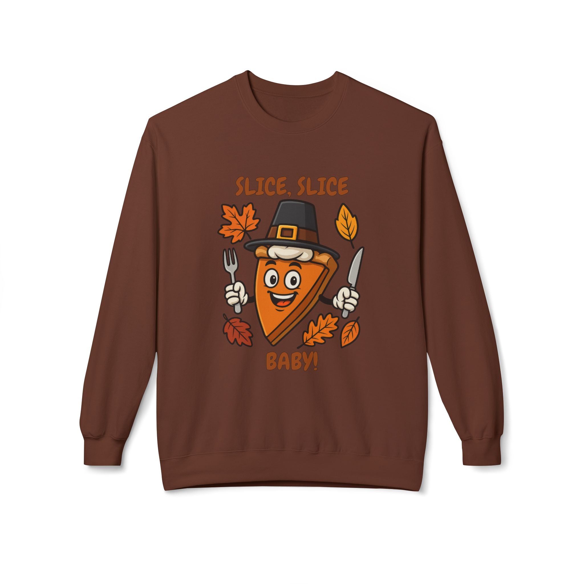 Pumpkin Pie Pilgrim Slice Cartoon | Fun Thanksgiving Sweatshirt