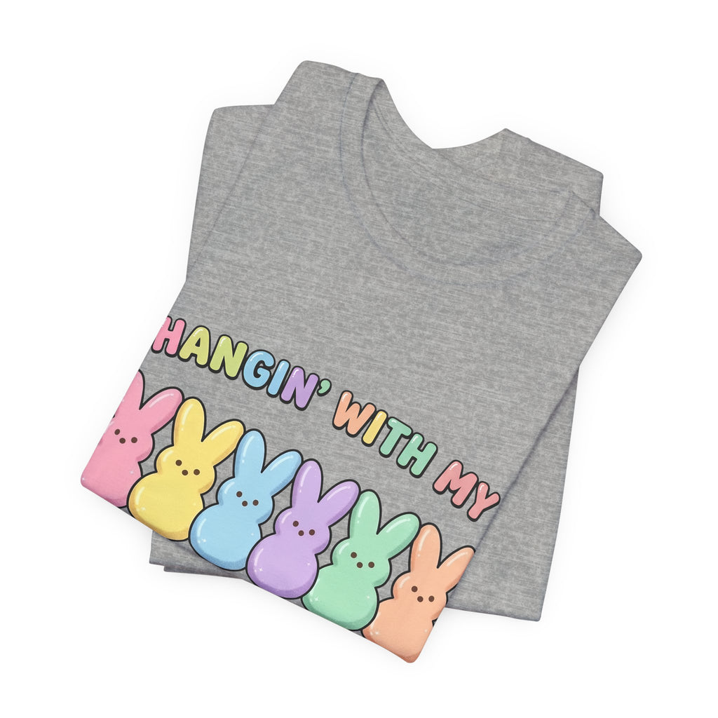 Hangin’ With My Peeps Easter T-Shirt | Cute Pastel Bunny Shirt