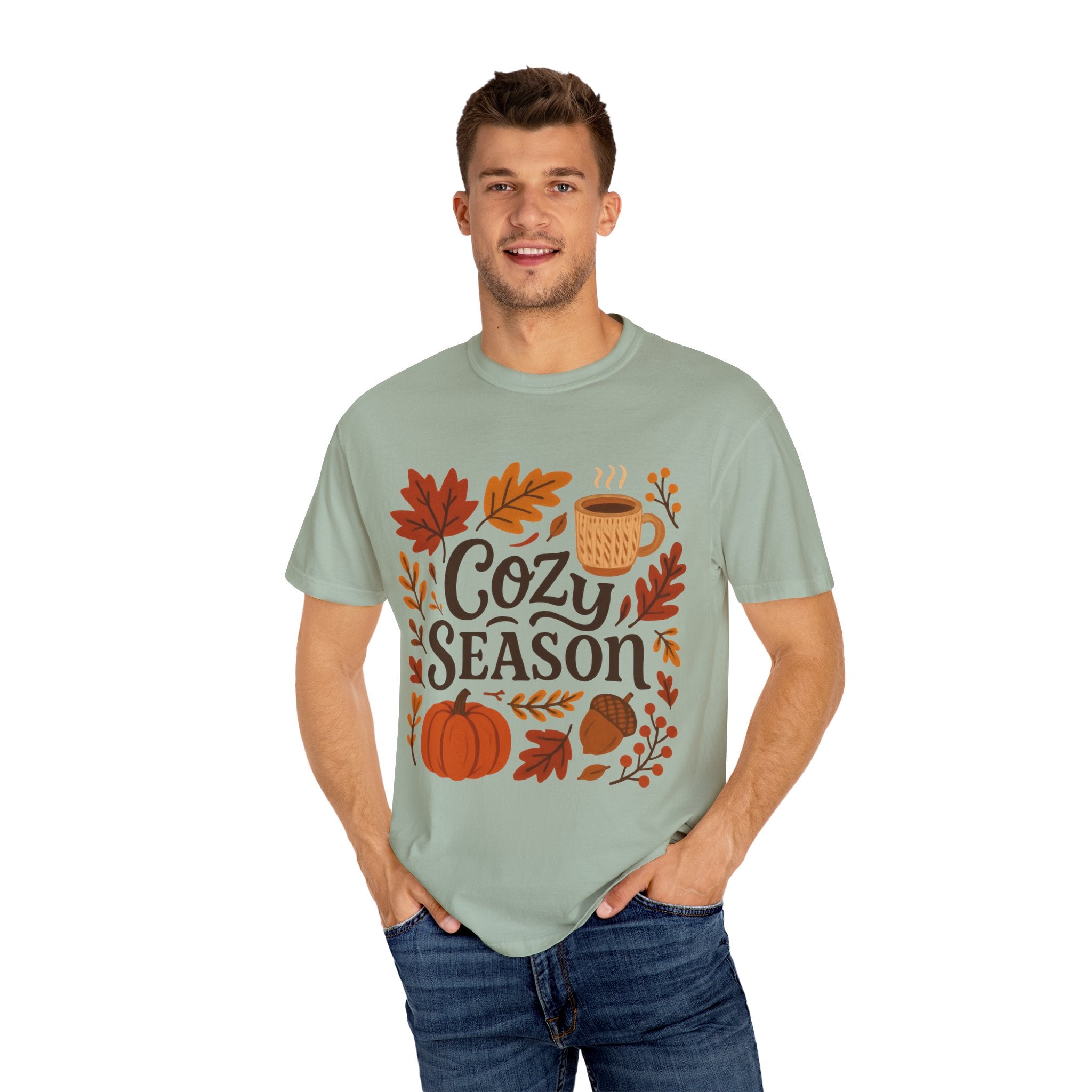 Cozy Season Unisex T-shirt, Fall Fashion Tee, Autumn Apparel, Gift for Him/Her, Pumpkin Spice Shirt, Relaxing Vibes