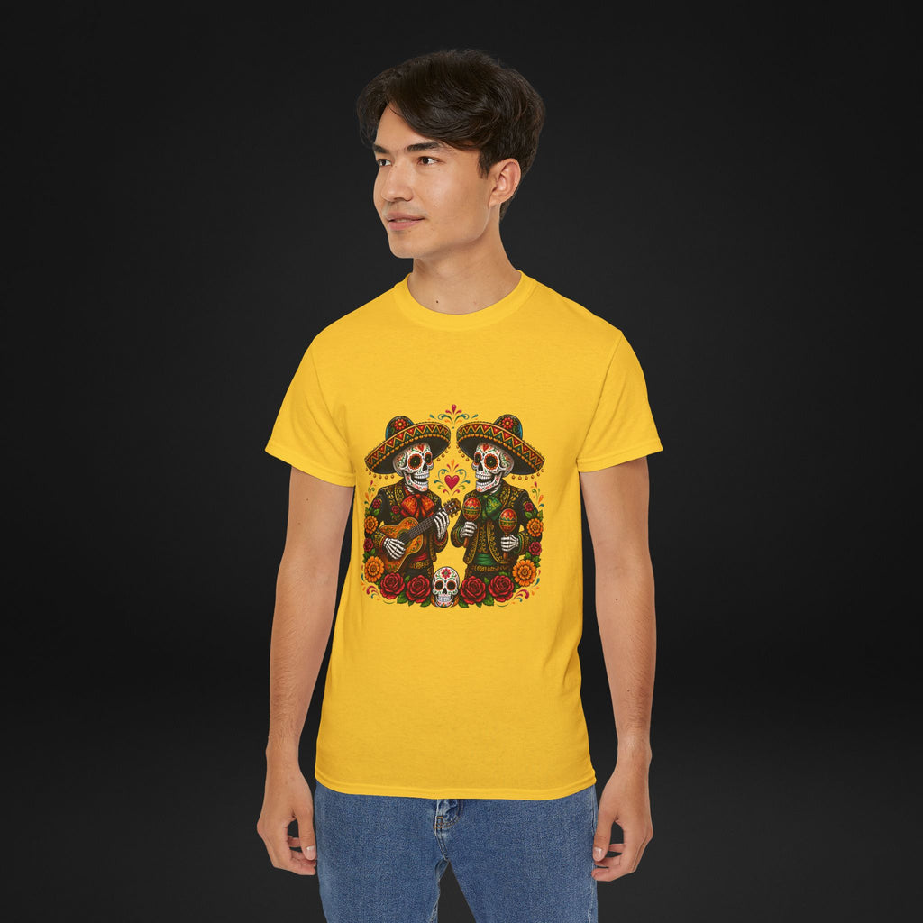 Cinco De Mayo Sugar Skull Mariachi T-Shirt | Dia de los Muertos Inspired Fiesta Tee