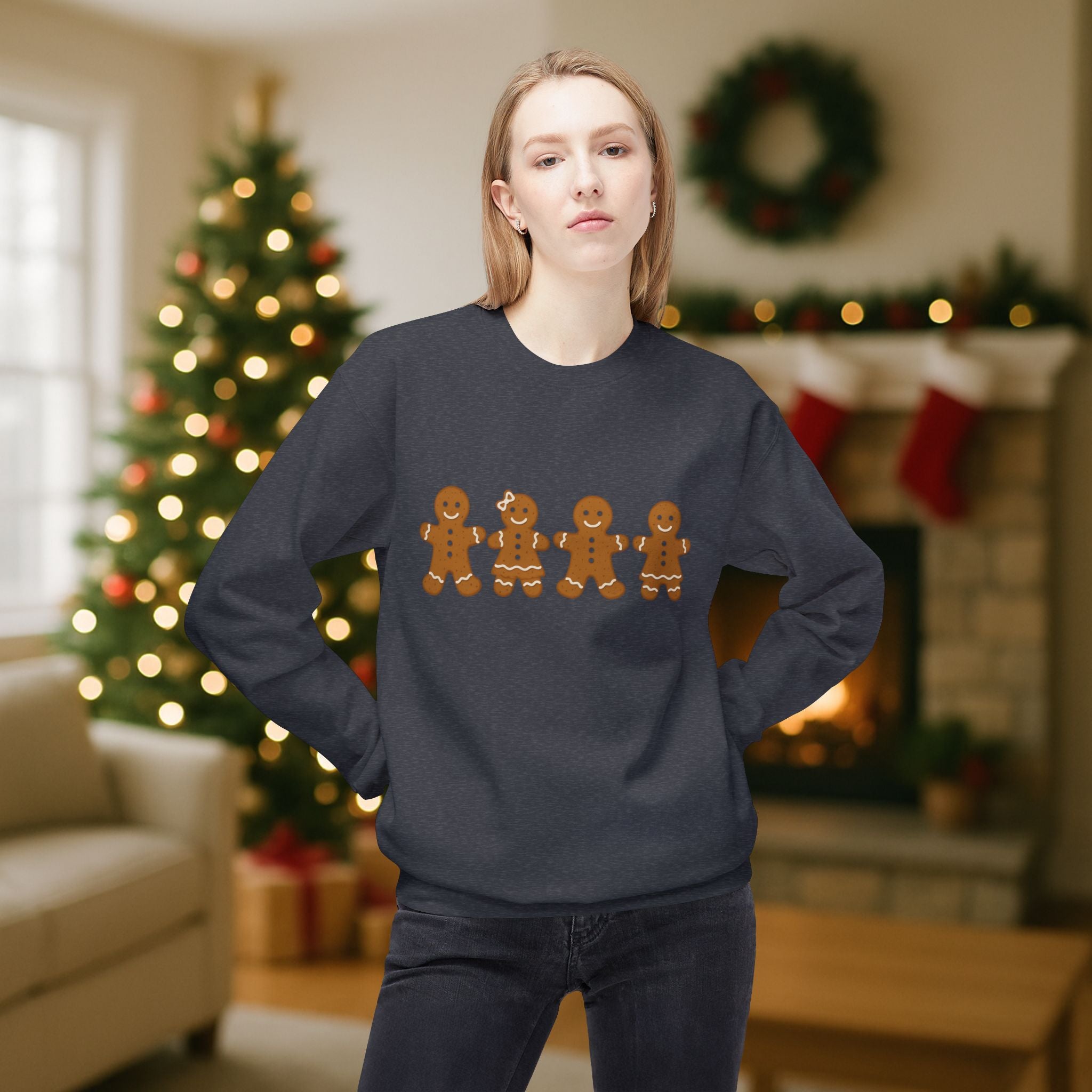 Gingerbread Family Christmas Sweatshirt – Cute Holiday Cookie Crewneck | Festive Matching Family Christmas Sweater