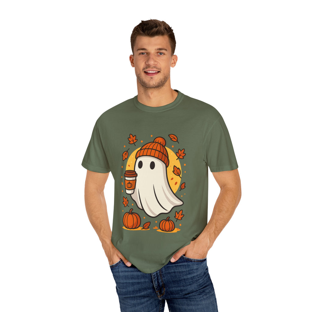 Cozy Ghost Pumpkin Spice Latte Fall T-Shirt