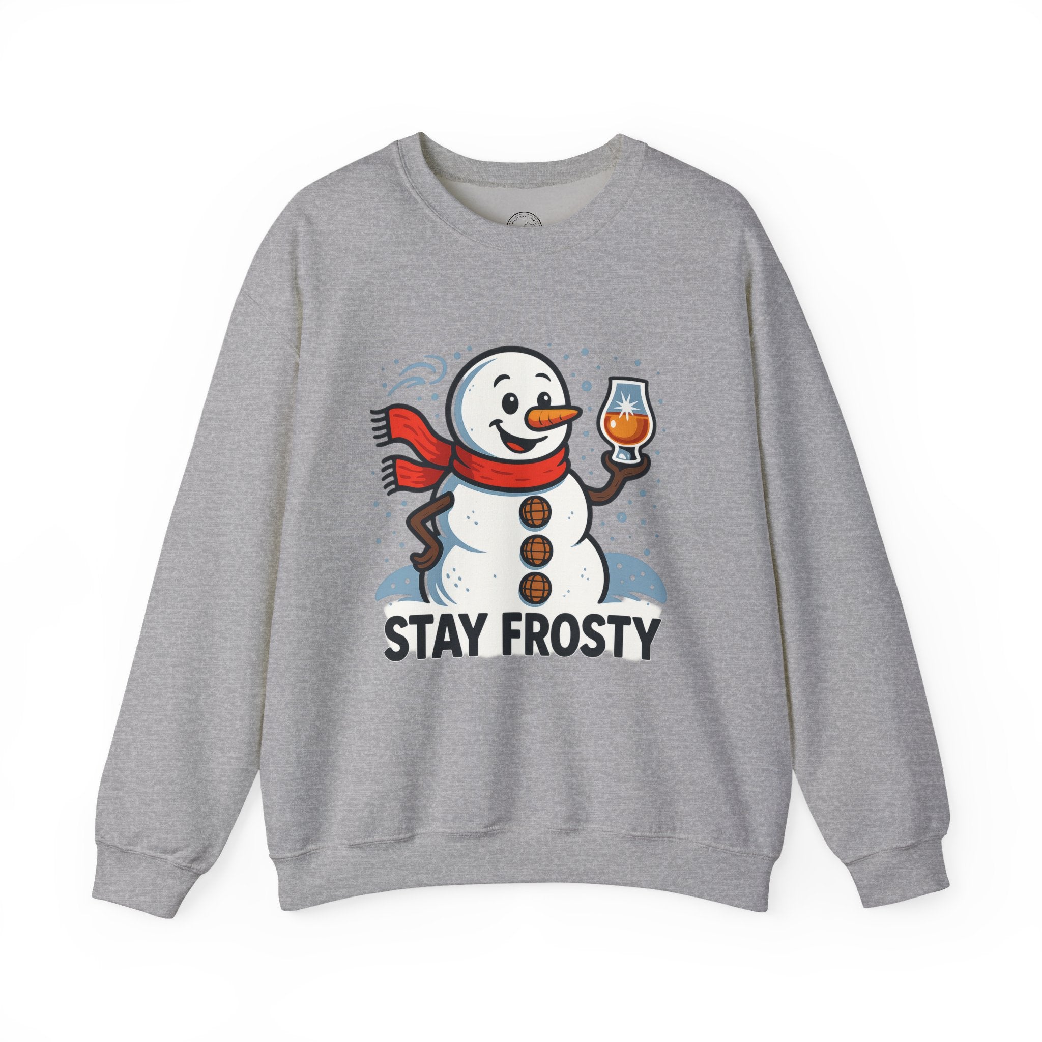 Stay Frosty Snowman Bourbon Christmas Sweatshirt – Funny Holiday Bourbon Lover Gift