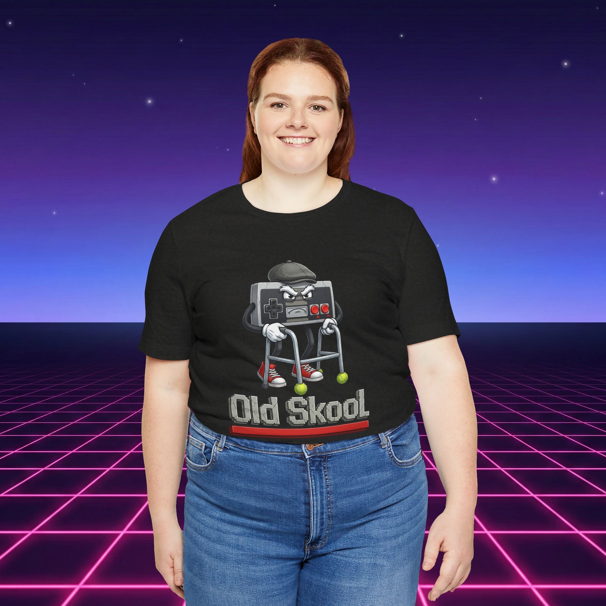 Old Skool Retro Gaming T-Shirt – Vintage Controller Grandpa Gamer Graphic Tee