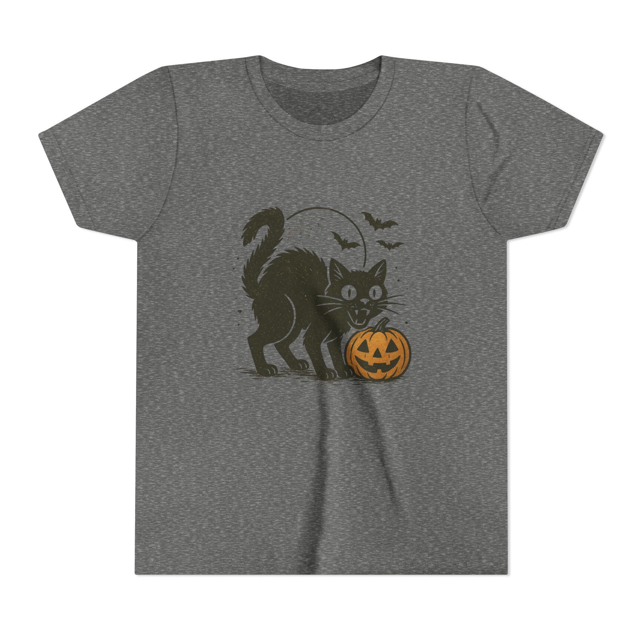 Spooky Black Cat & Jack-O’-Lantern Kids Halloween T-Shirt