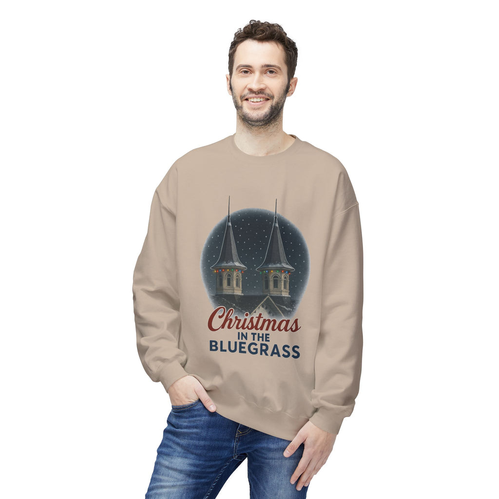 🎄 Christmas in the Bluegrass Sweatshirt – Churchill Downs Twin Spires Holiday Design