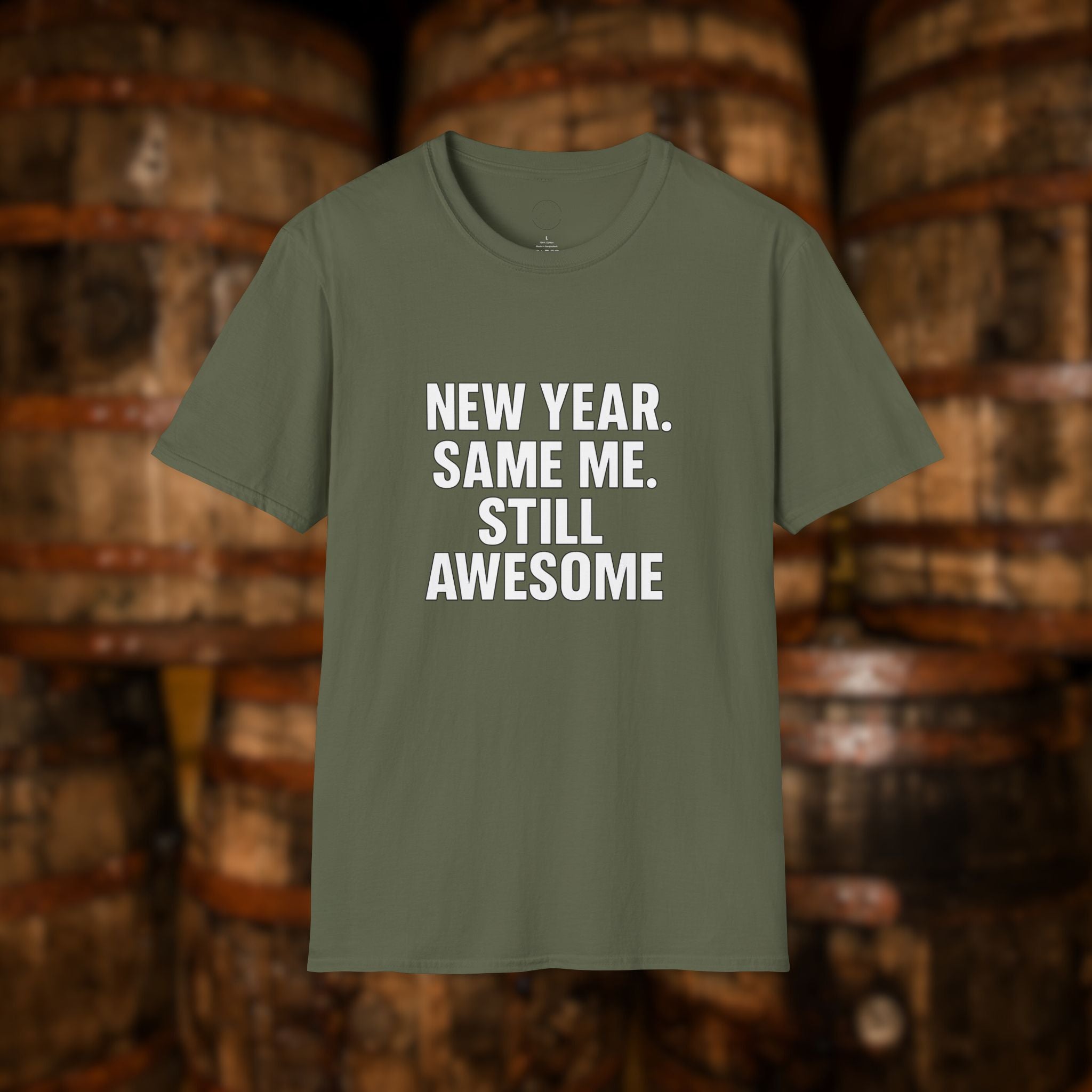 New Year Same Me Still Awesome T-Shirt – Funny New Year Graphic Tee, Bold Statement Unisex Shirt