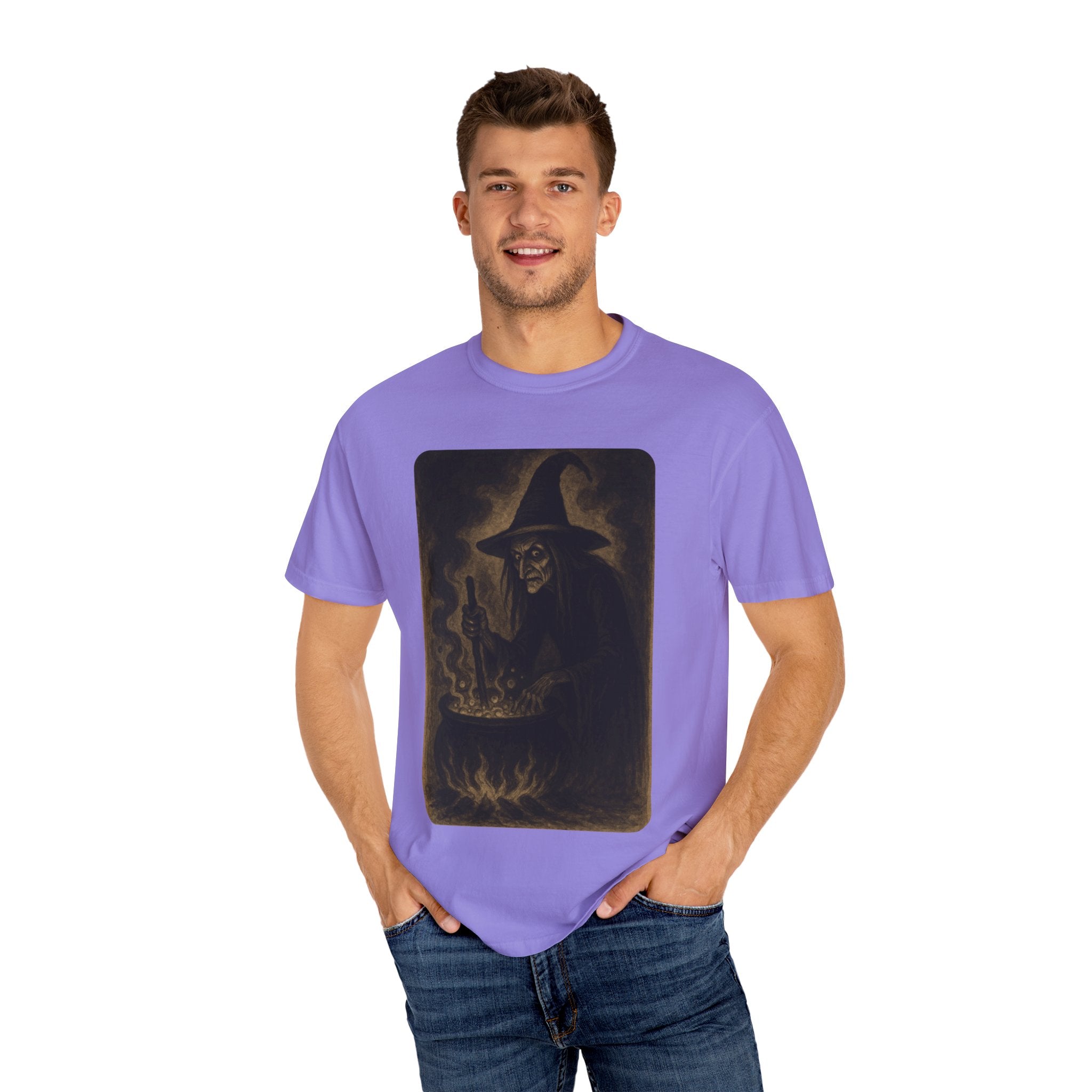 Vintage Witch Brewing Cauldron Halloween Shirt
