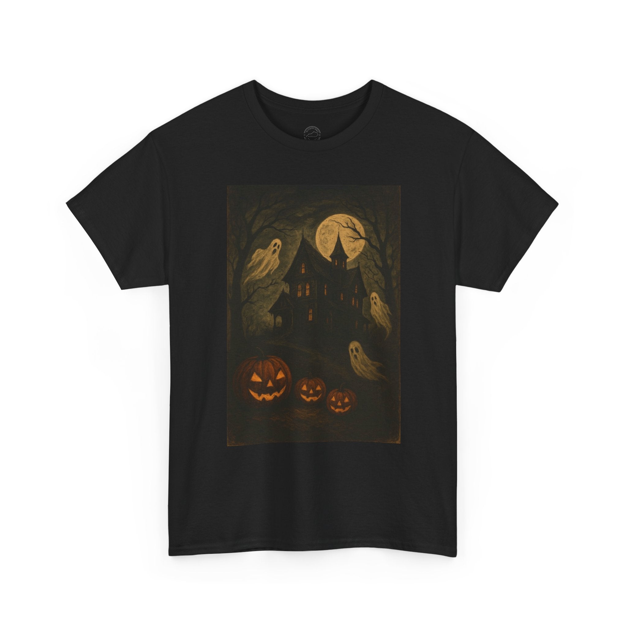 Haunted Halloween House Ghosts & Pumpkins T-Shirt