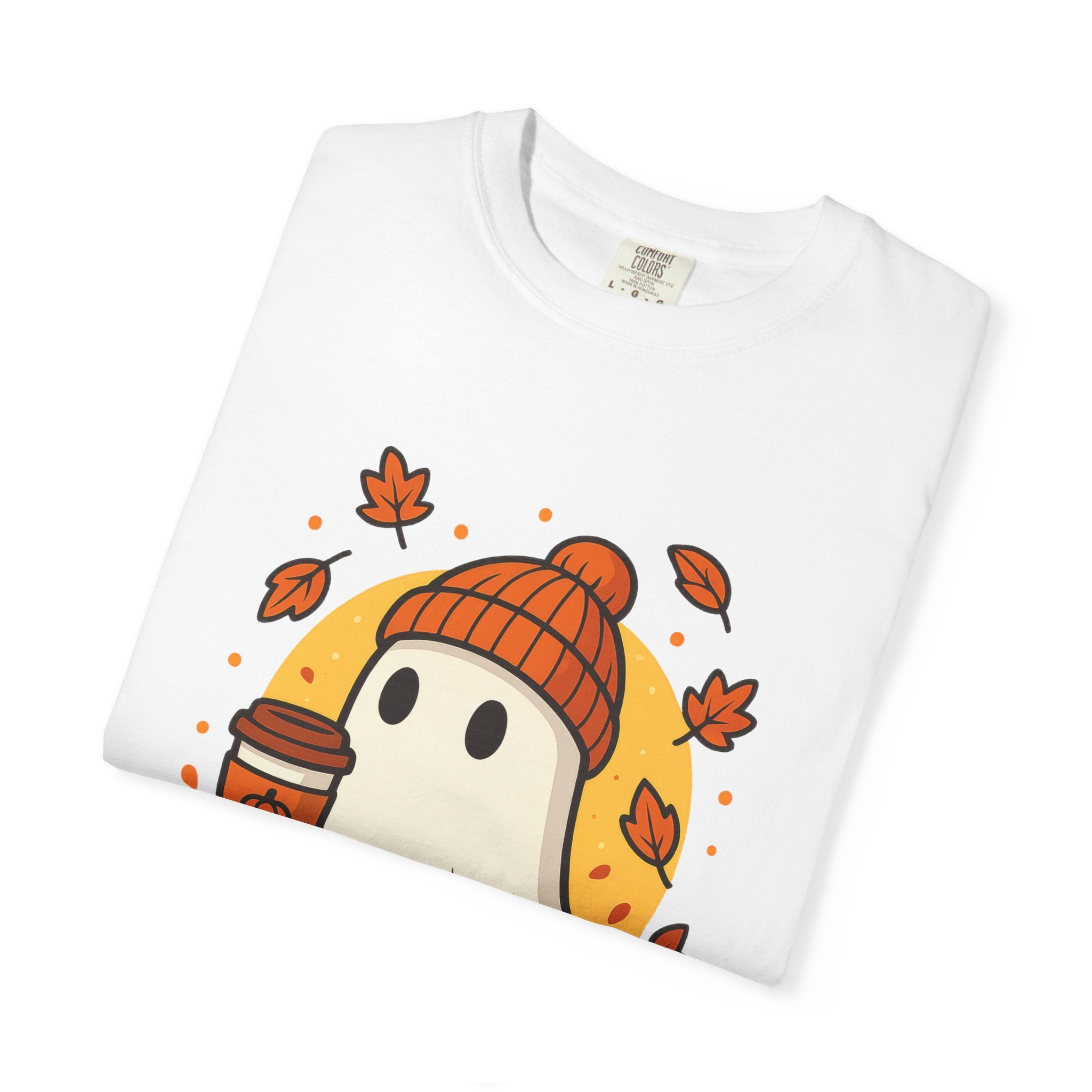 Cozy Ghost Pumpkin Spice Latte Fall T-Shirt