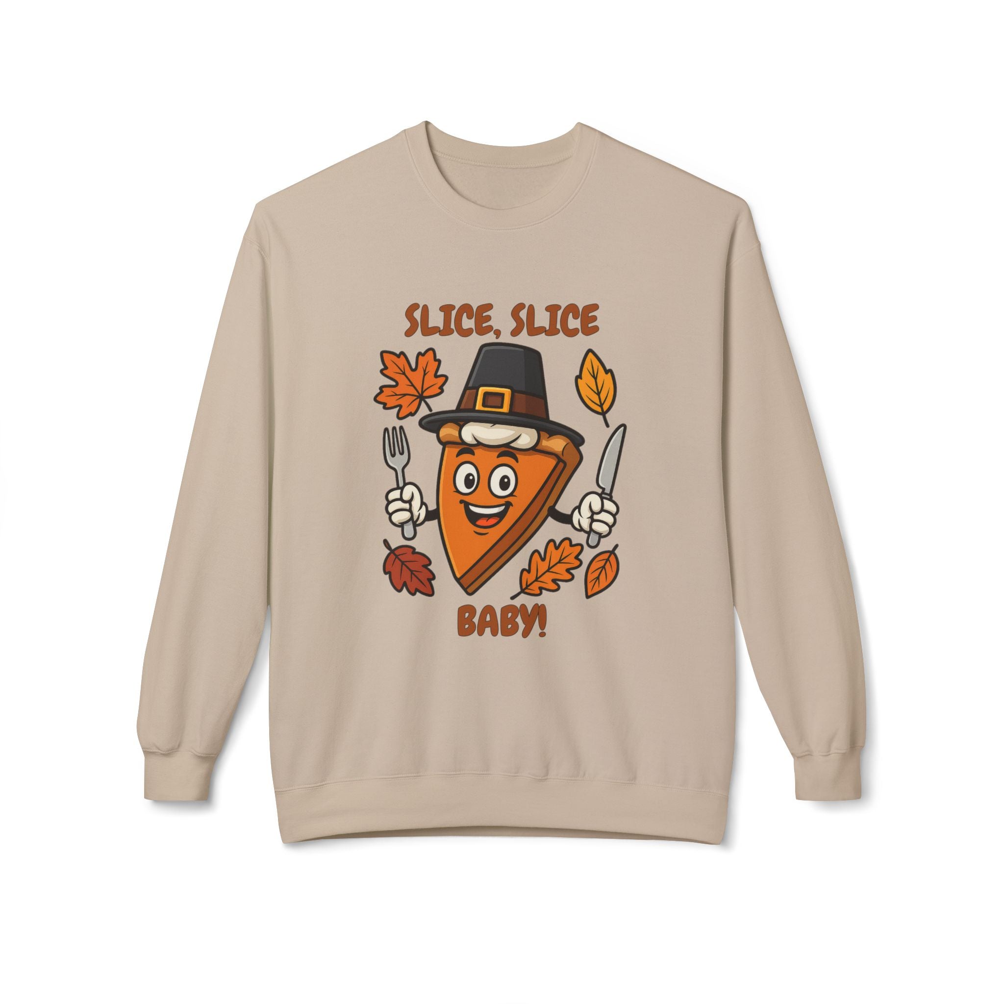 Pumpkin Pie Pilgrim Slice Cartoon | Fun Thanksgiving Sweatshirt