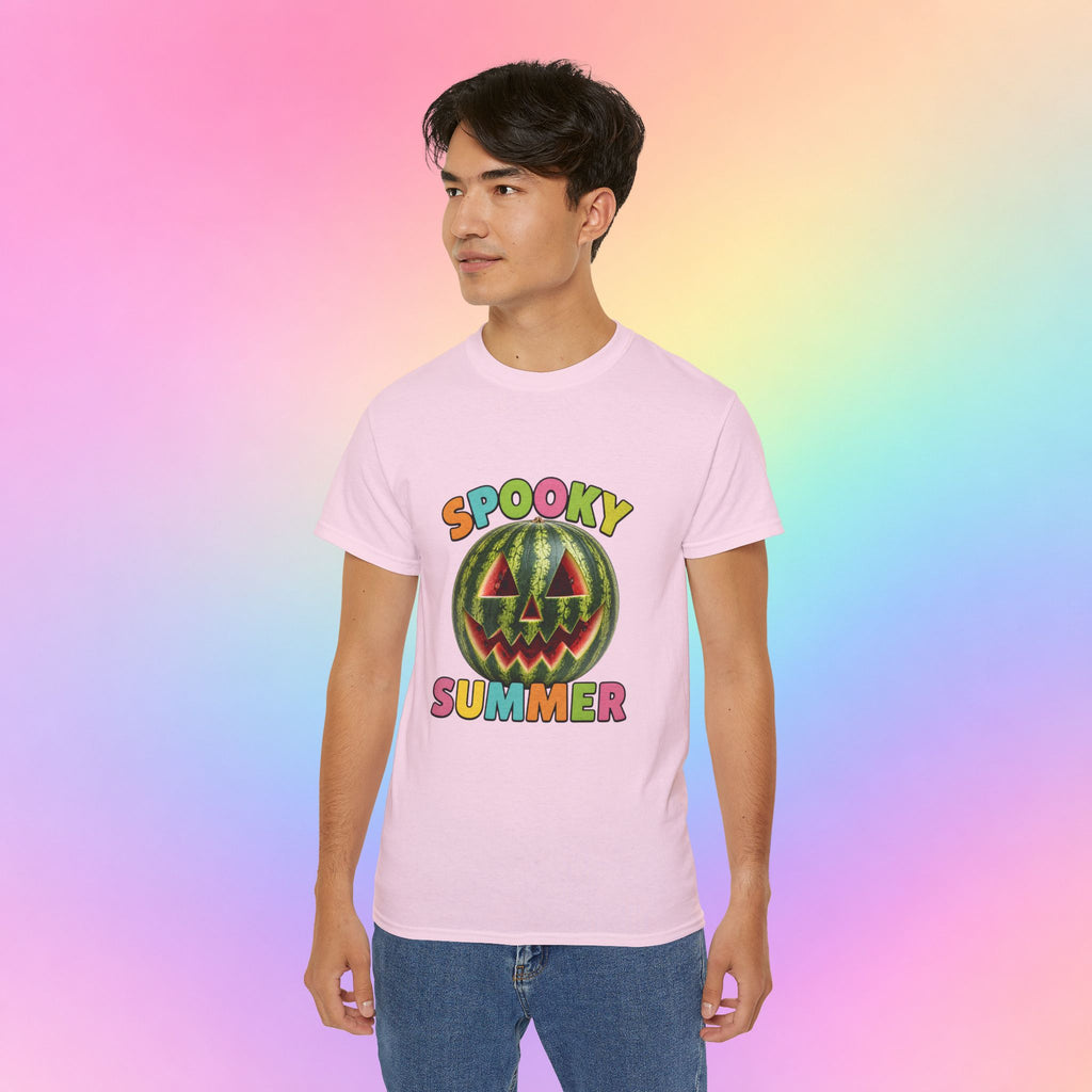 Spooky Summer Watermelon Jack-O’-Lantern T-Shirt | Summerween Halloween Shirt
