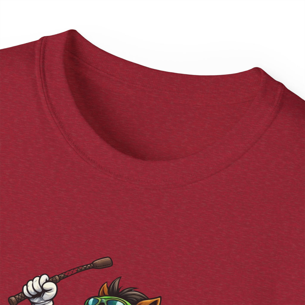 Funny Derby Horse & Jockey T-Shirt | Playful Horse Racing Graphic Tee