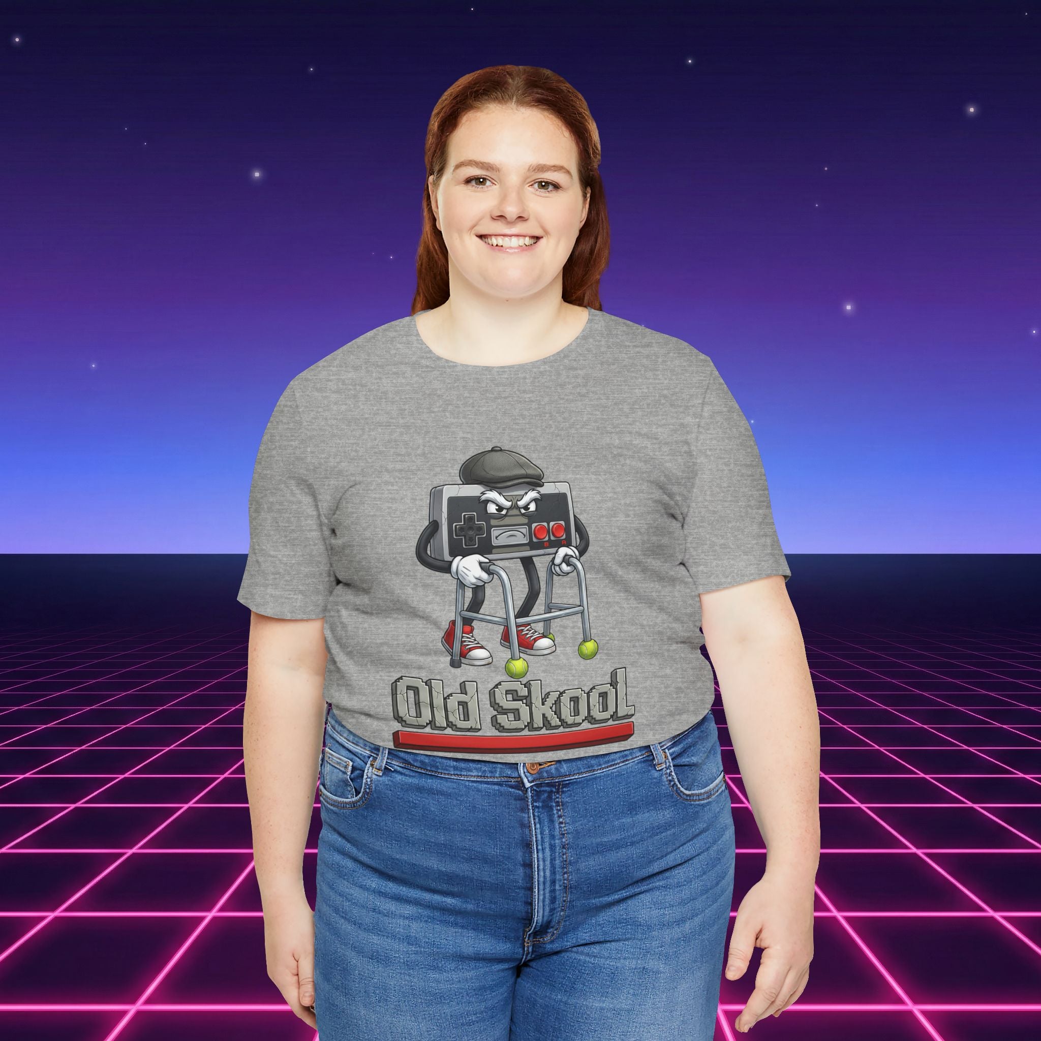 Old Skool Retro Gaming T-Shirt – Vintage Controller Grandpa Gamer Graphic Tee