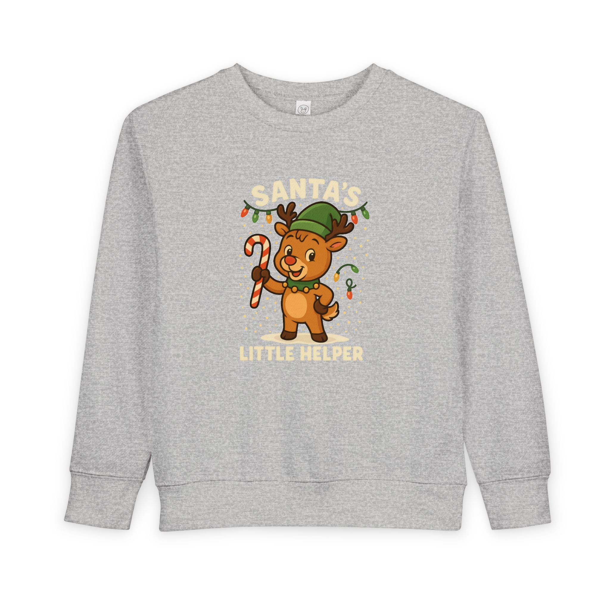 Santa’s Little Helper Toddler Christmas Sweatshirt – Cute Reindeer Holiday Pullover
