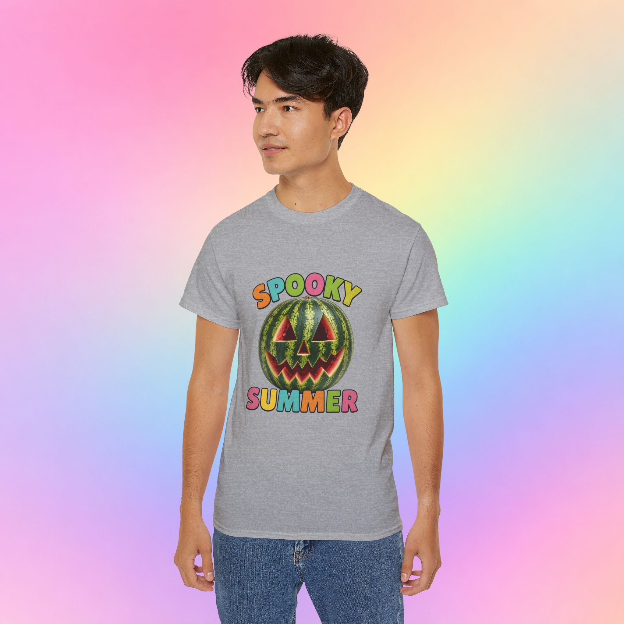 Spooky Summer Watermelon Jack-O’-Lantern T-Shirt | Summerween Halloween Shirt