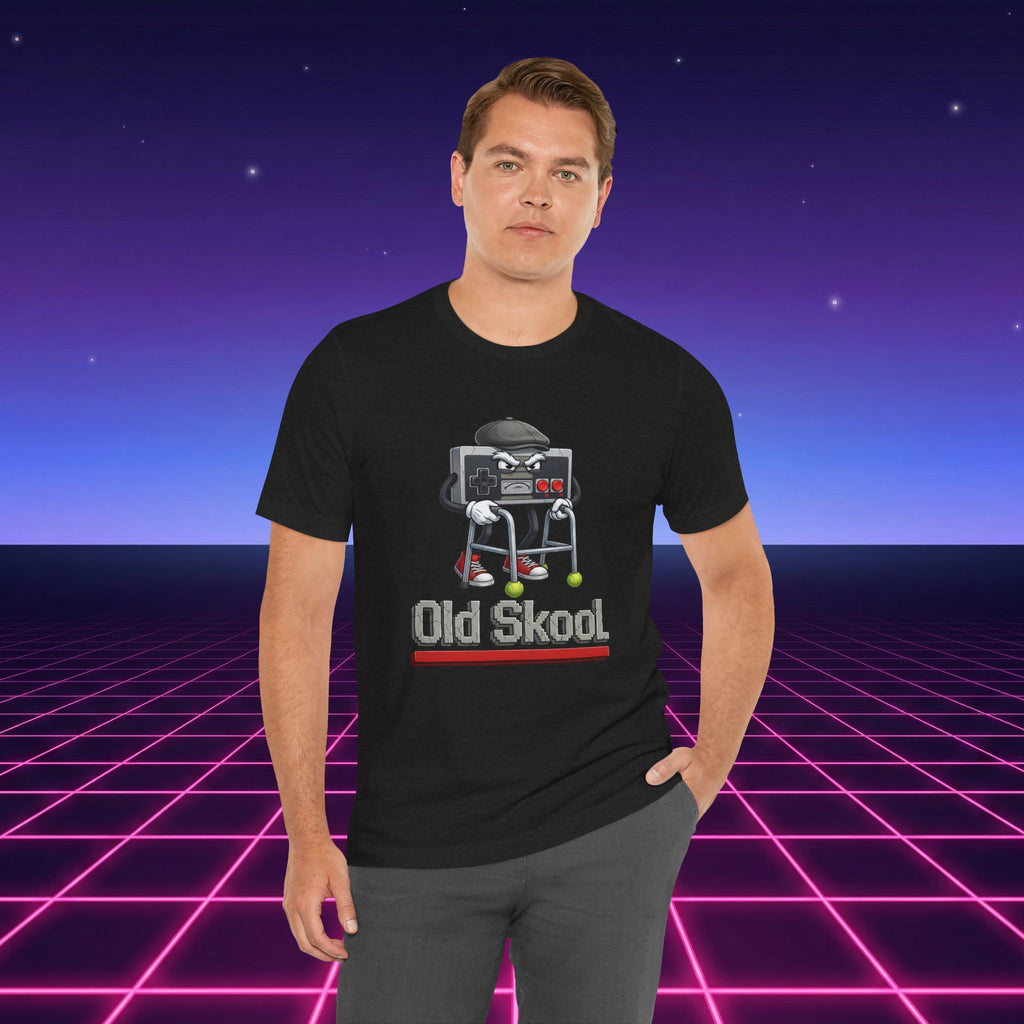 Old Skool Retro Gaming T-Shirt – Vintage Controller Grandpa Gamer Graphic Tee