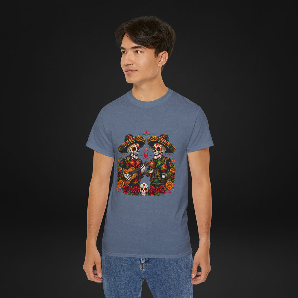 Cinco De Mayo Sugar Skull Mariachi T-Shirt | Dia de los Muertos Inspired Fiesta Tee