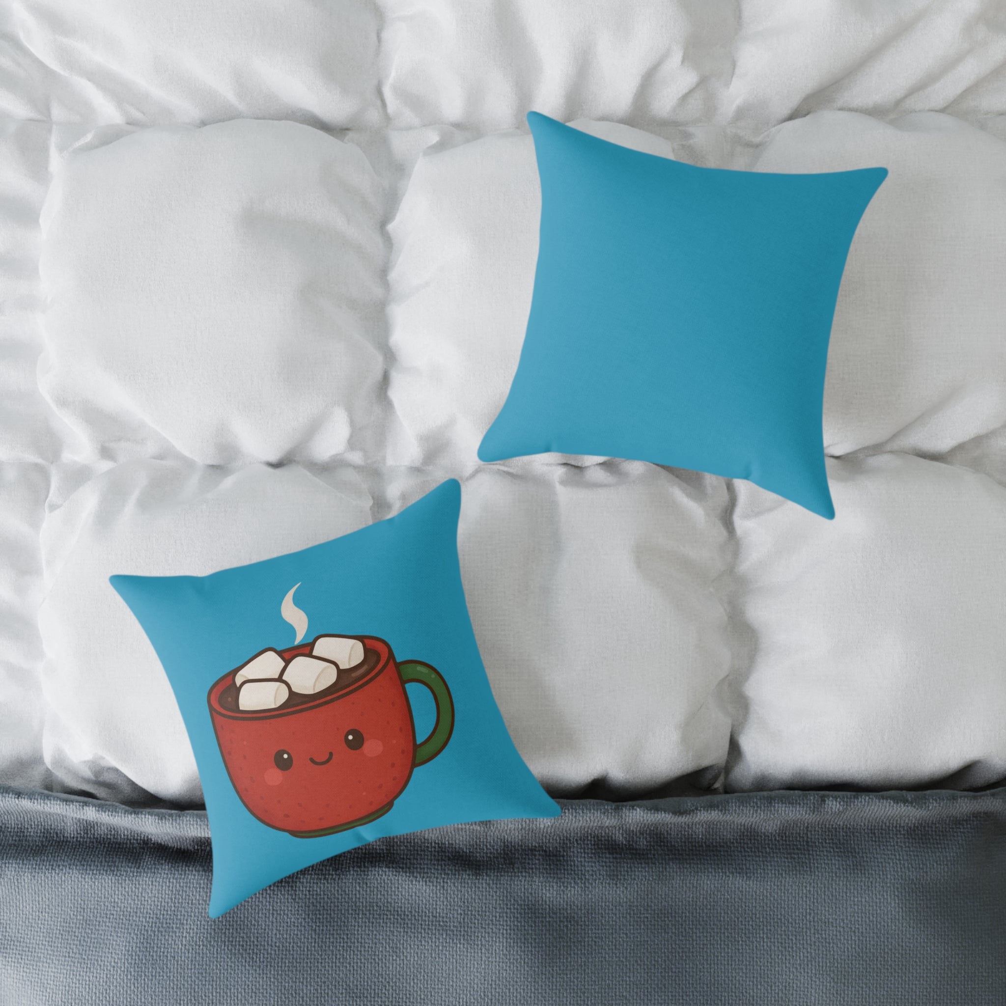 Cuddly Cocoa — Christmas Throw Pillow (Festive Hot Cocoa)