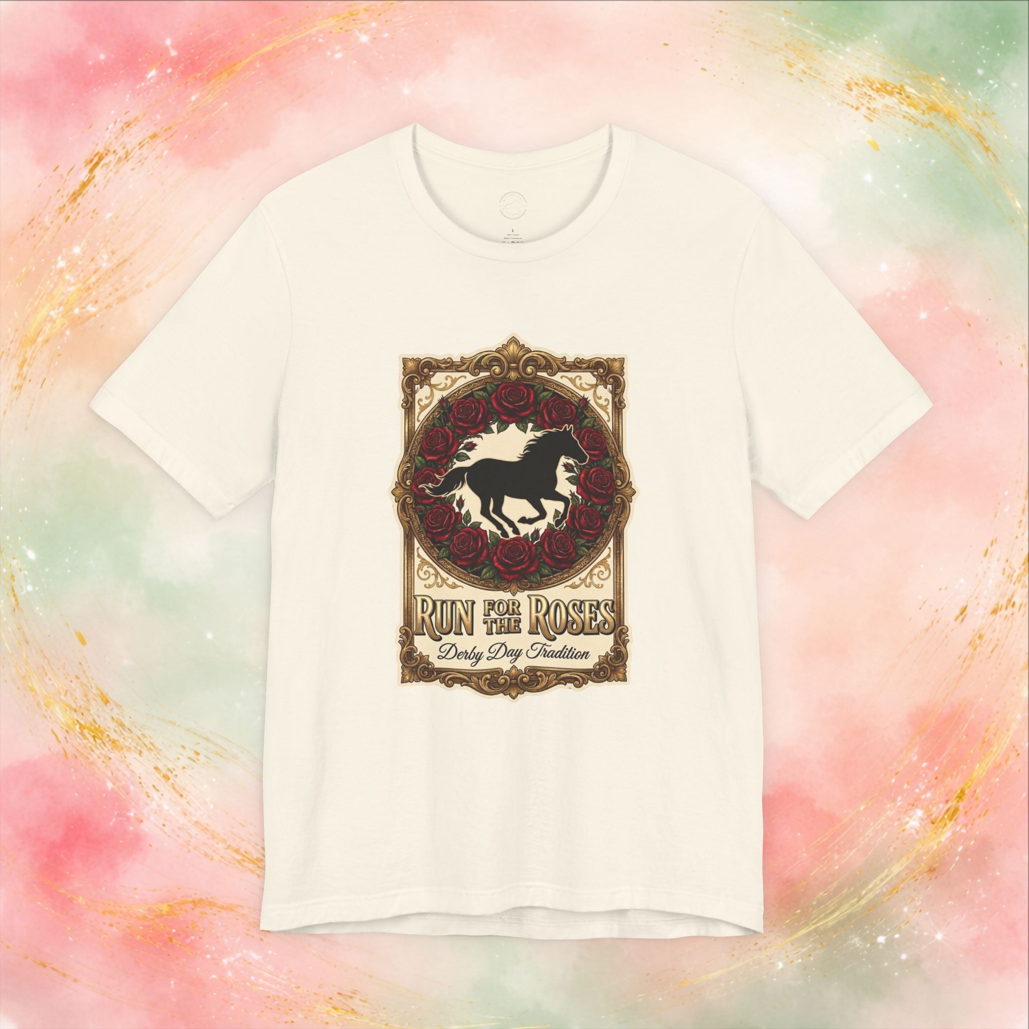 Run for the Roses Unisex T-Shirt, Derby Day Horse Shirt, Vintage Floral Racing Tee