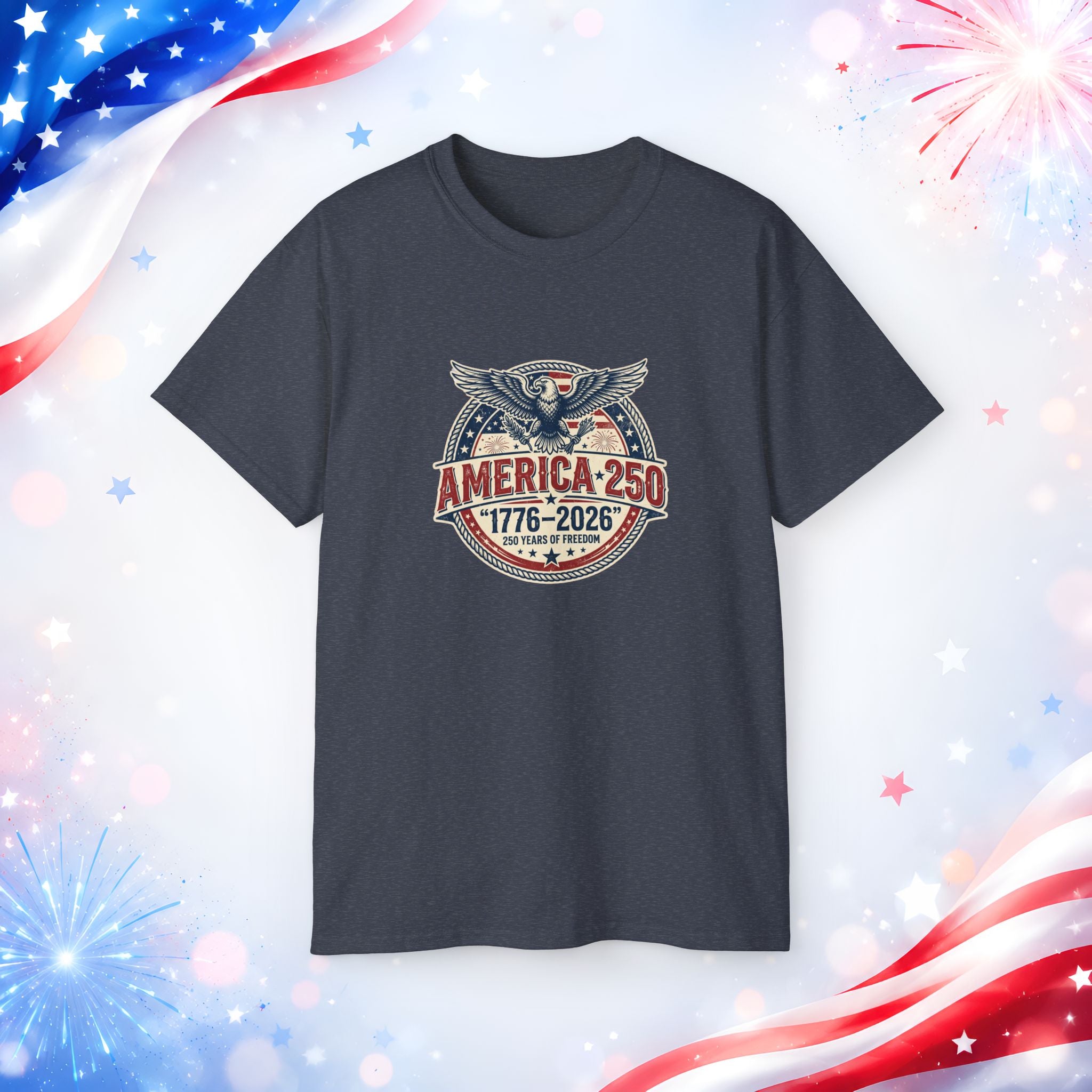 America 250 T-Shirt | 1776–2026 250 Years of Freedom 4th of July Patriotic Eagle Shirt