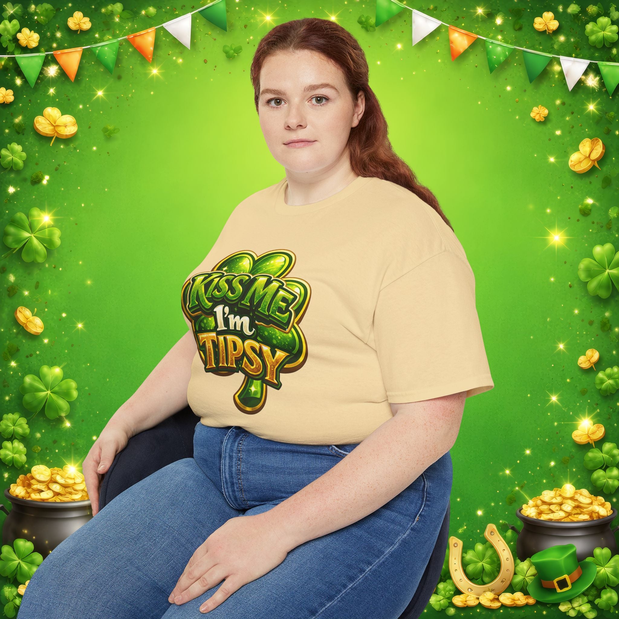 Kiss Me I’m Tipsy St. Patrick’s Day T-Shirt – Funny Irish Drinking Shirt