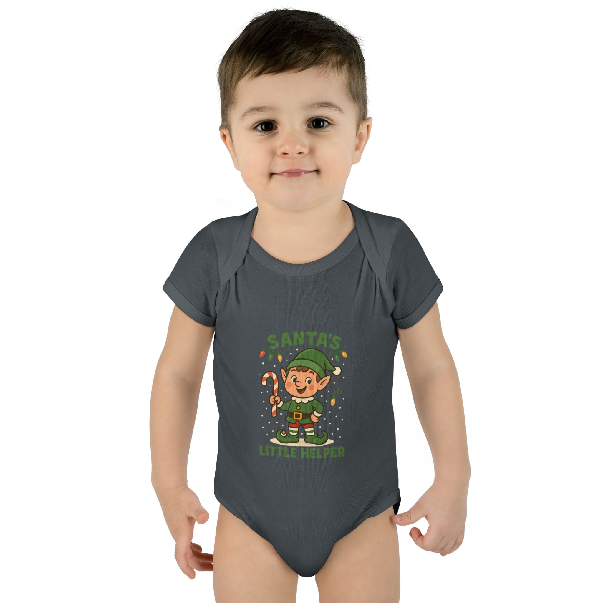 Santa’s Little Helper Baby Christmas Bodysuit – Cute Holiday Elf Infant Onesie